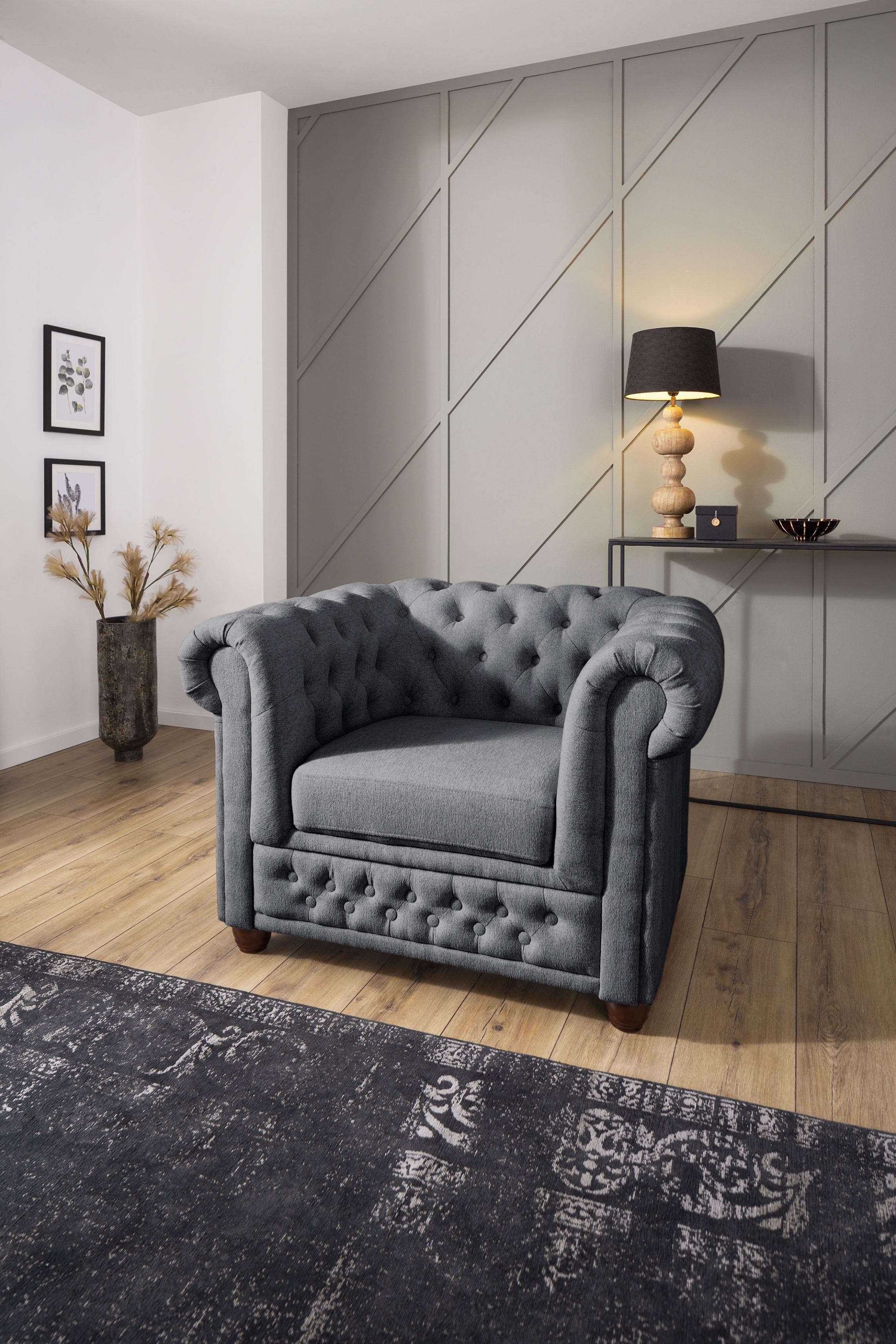 Home Affaire Chesterfield-Sessel New Castle Schwarz
