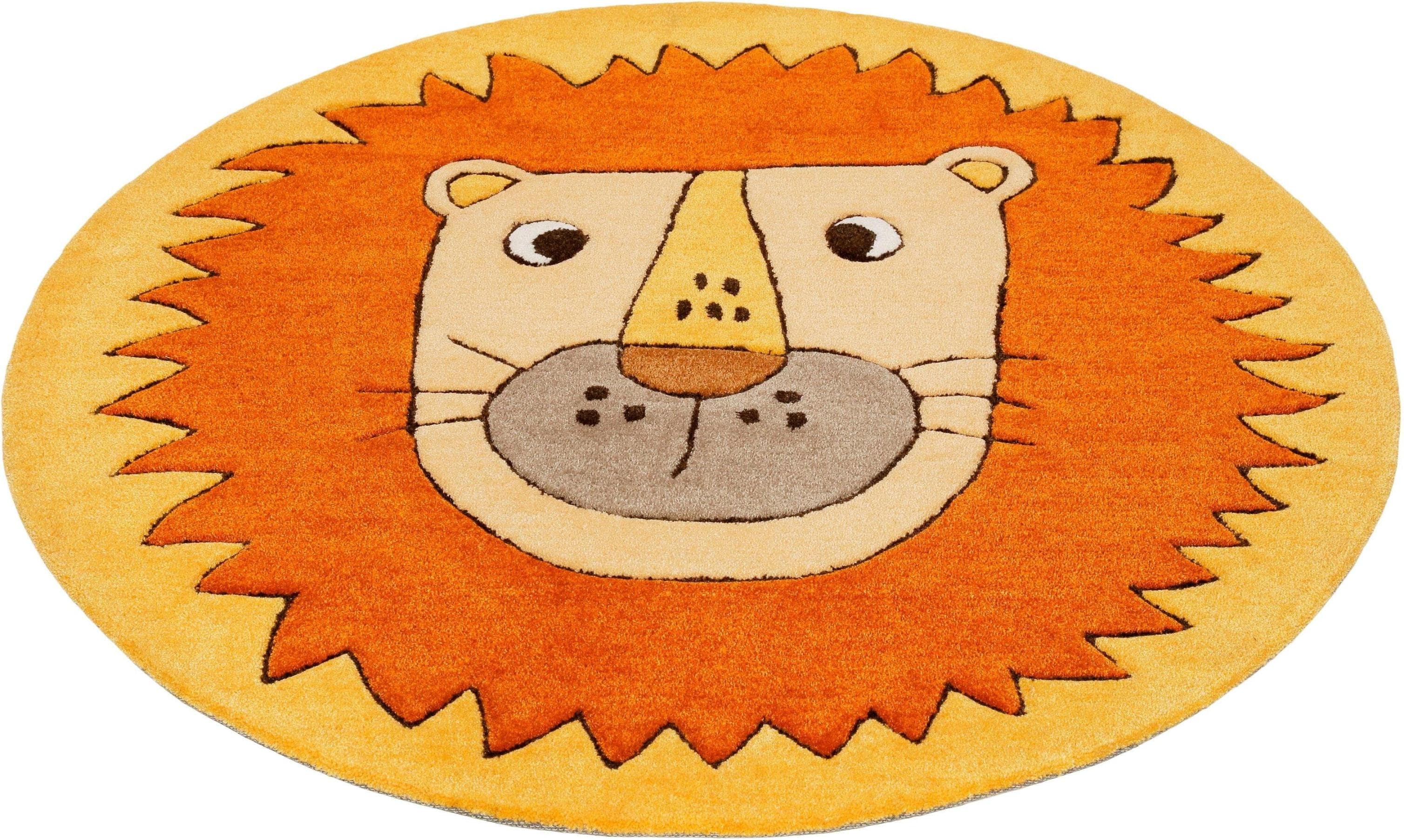 Kinderteppich SMART KIDS Linus Löwe Motiv Orange/Gelb