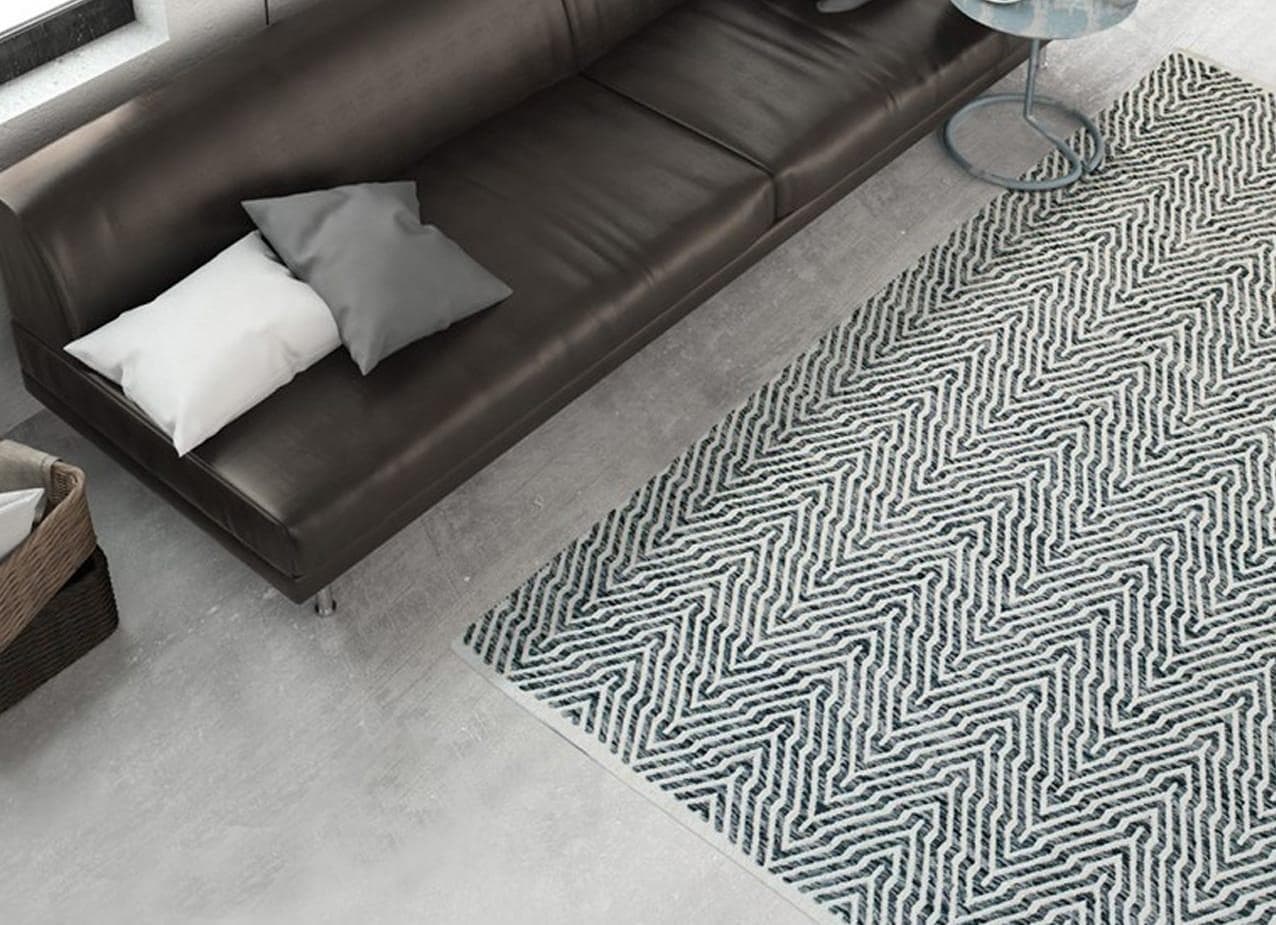 Calo-deluxe Teppich Luba 433 Grau Baumwolle Handgewebt