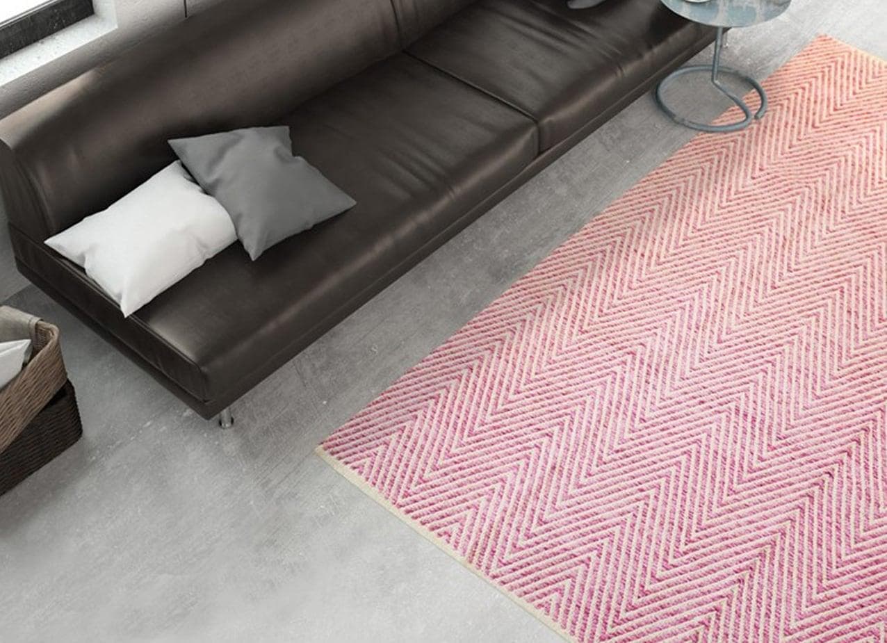 Calo-deluxe Teppich Luba 500 Rosa Handgewebt Baumwolle