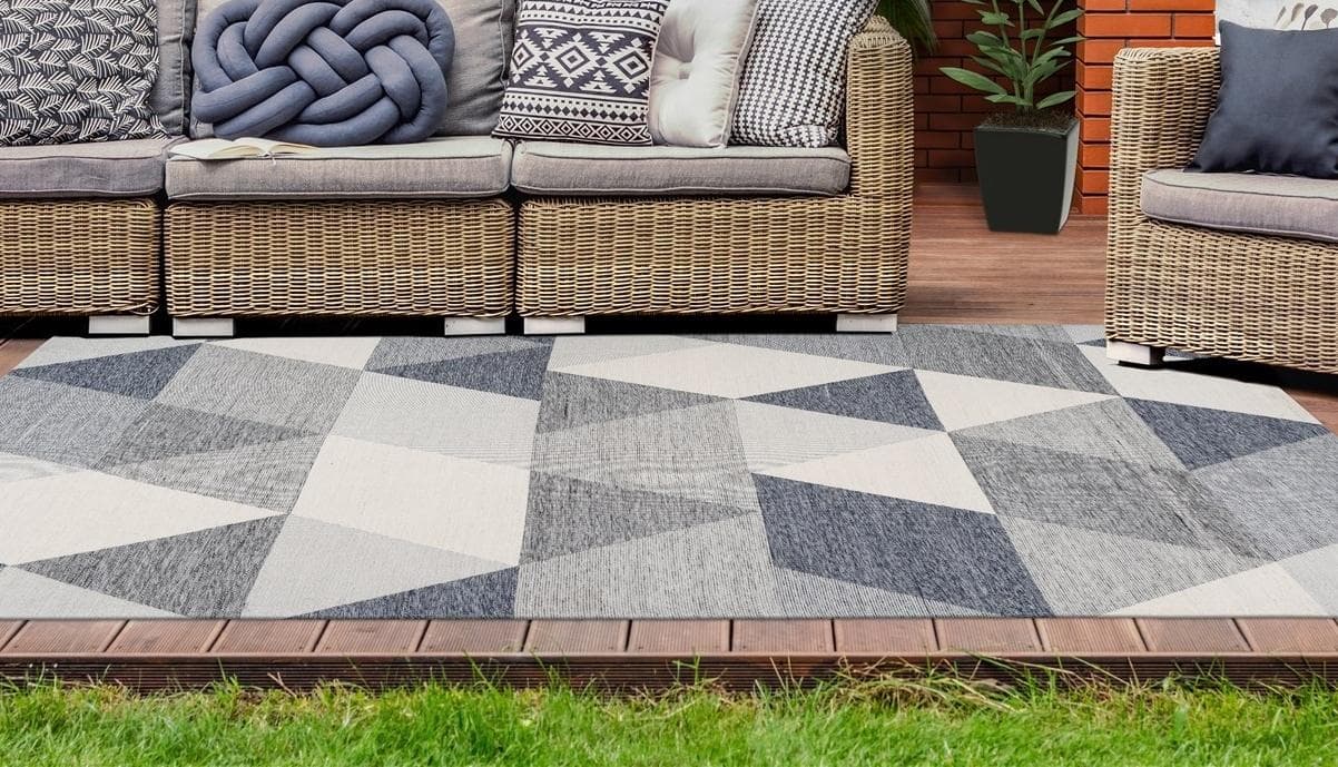 Calo-deluxe Rico 405 Outdoor-Teppich Grau/Creme