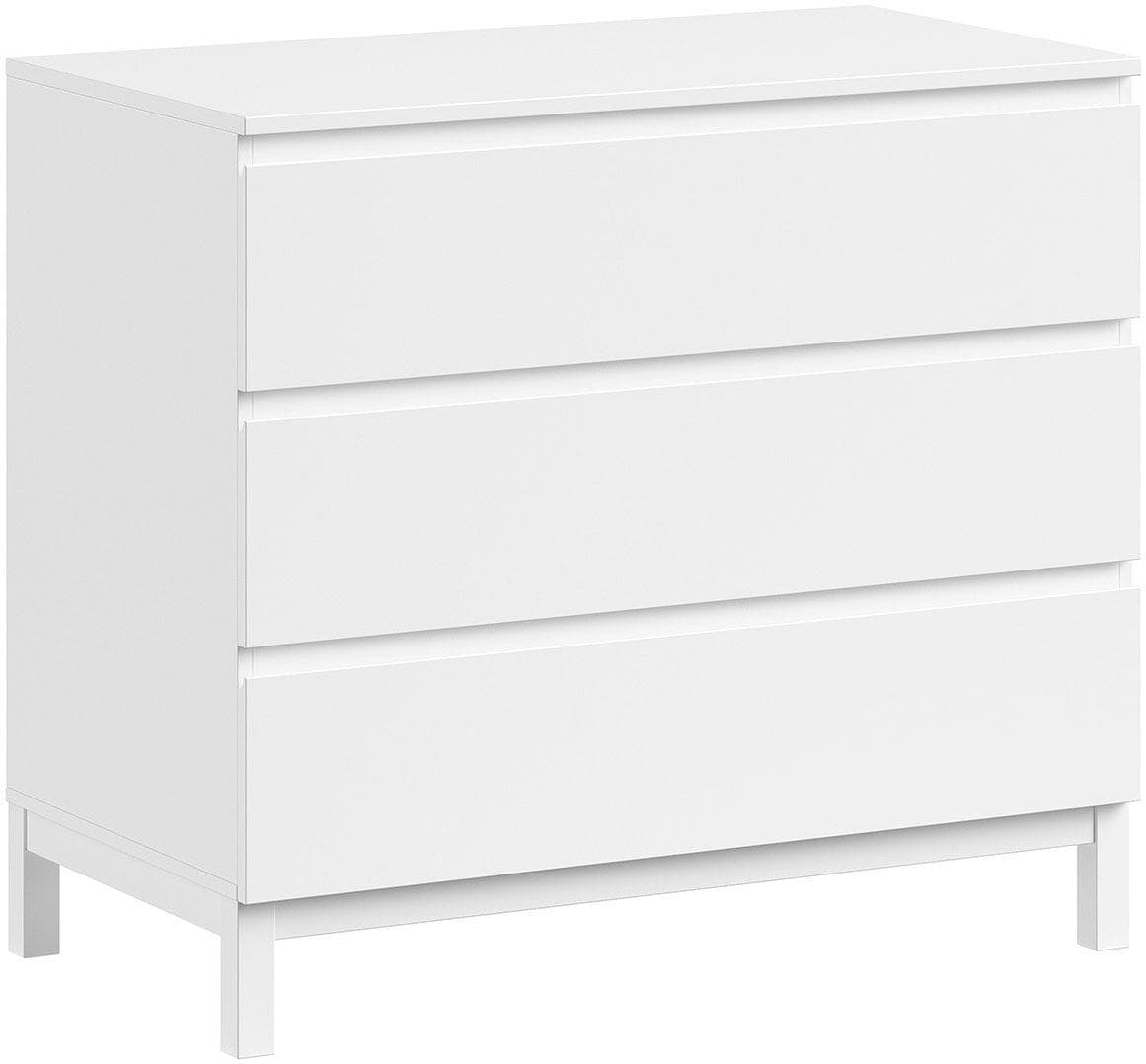 VIPACK EVA Schubkastenkommode Weiß 3 Schubladen MDF Kiefer
