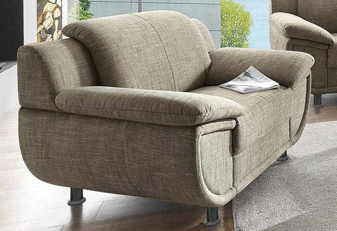 TRENDMANUFAKTUR Sessel Rondo Beige Schwarz Breite 121 cm