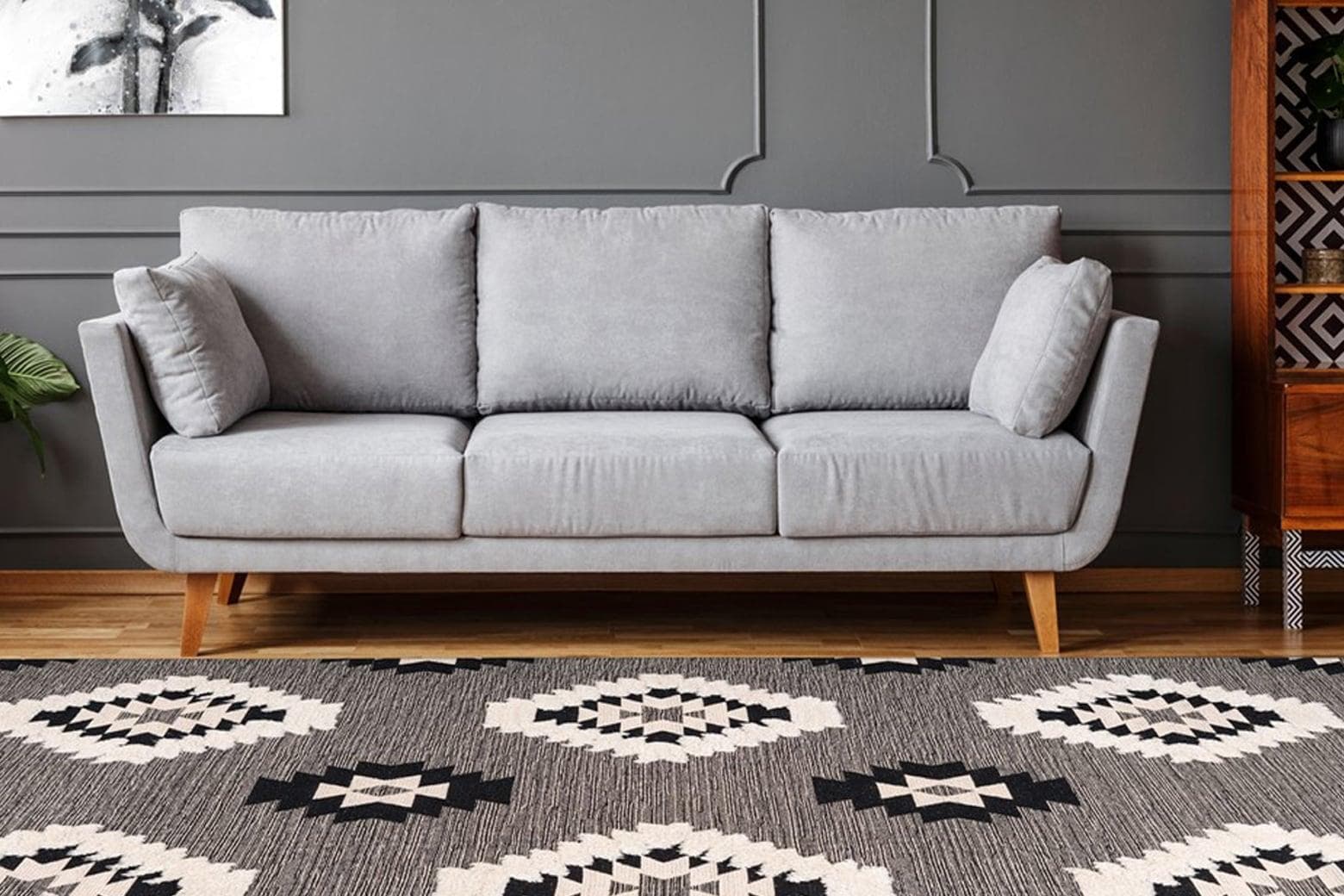 Arte Espina Ethnie 400 Teppich Grau Ethno-Design Baumwolle