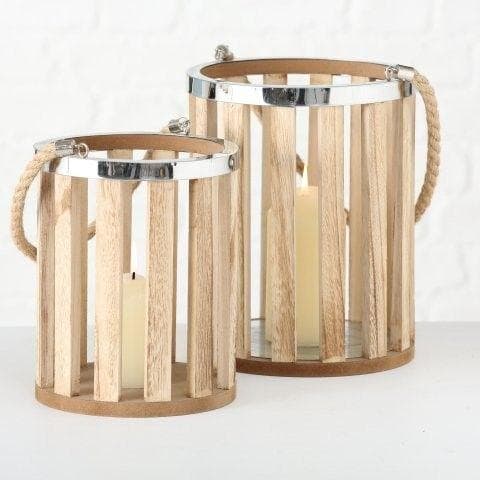 Windlicht SAVENA aus Naturholz