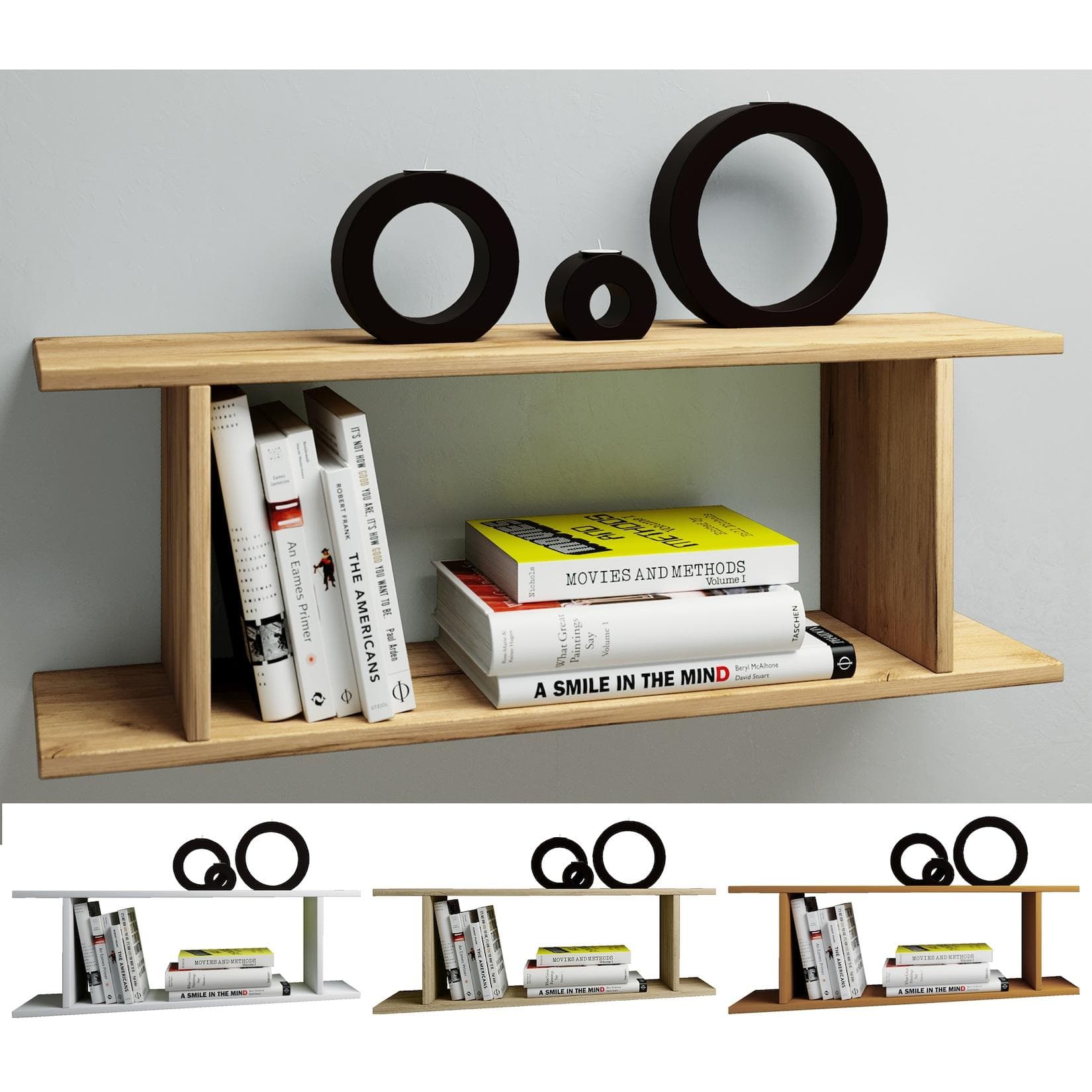 VCM Wandregal Sirola Weiß Modernes Wandboard 80cm Breite