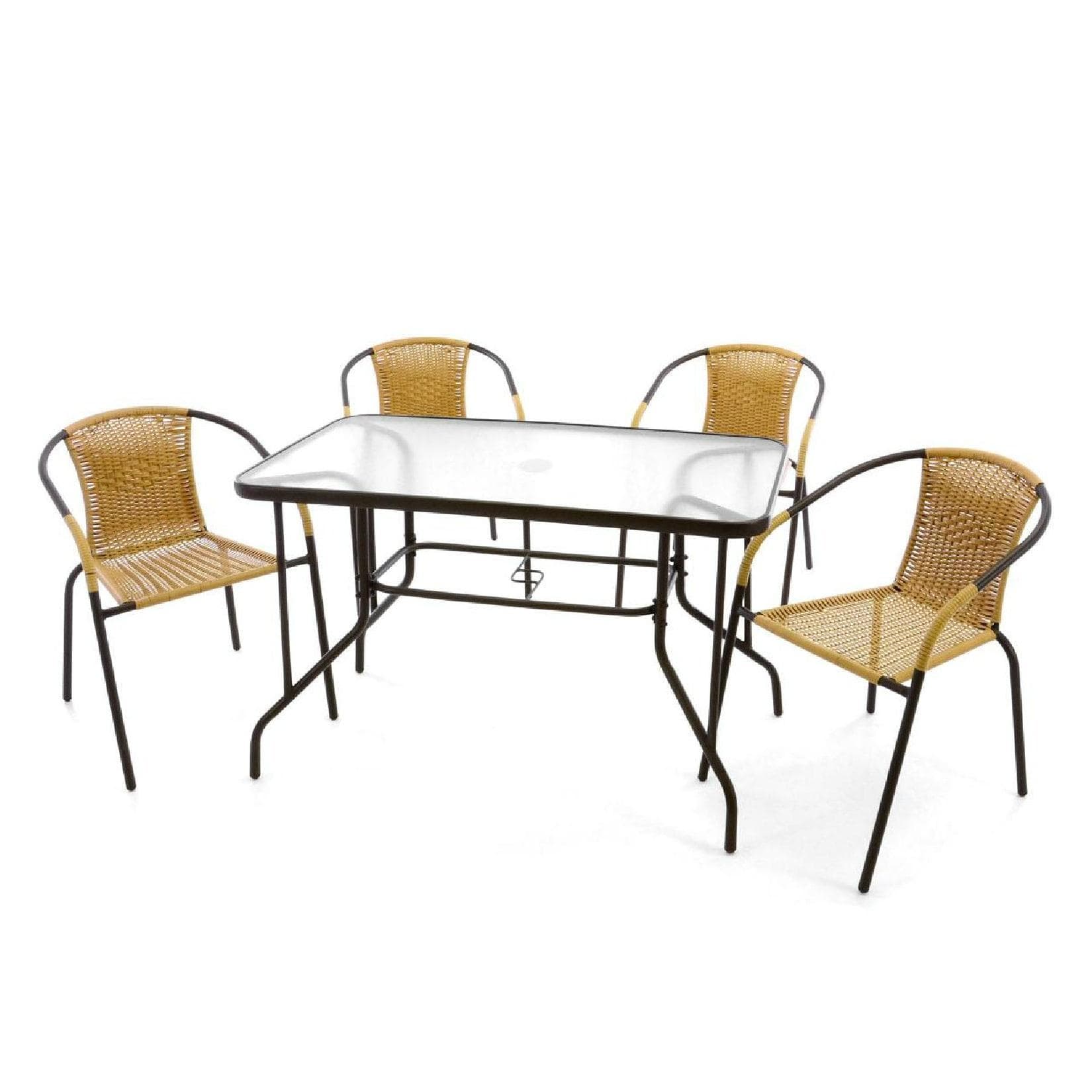 VCM Garten-Essgruppe 3-tlg. Set Gelb/Braun/Beige Metall