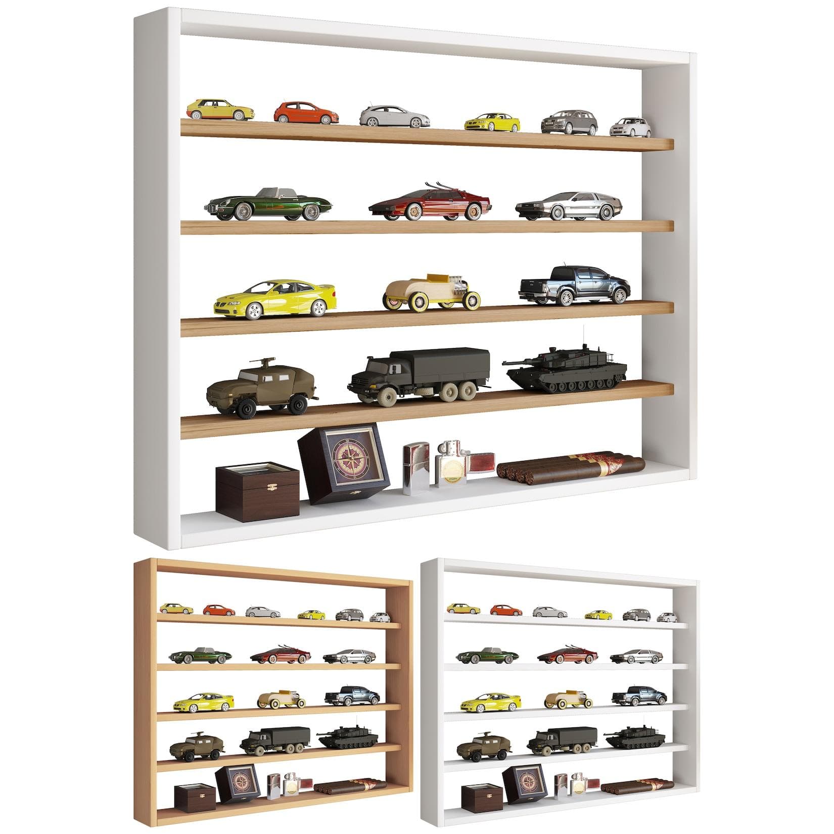 Hängevitrine aus Holz für dekorative Präsentation