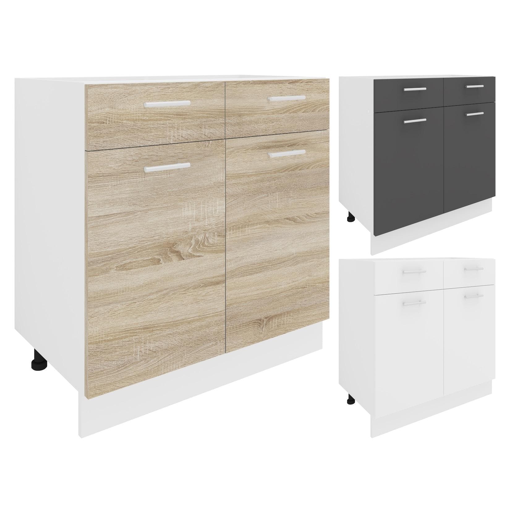 VCM Esilo Küchenschrank mit Schublade und Drehtüren