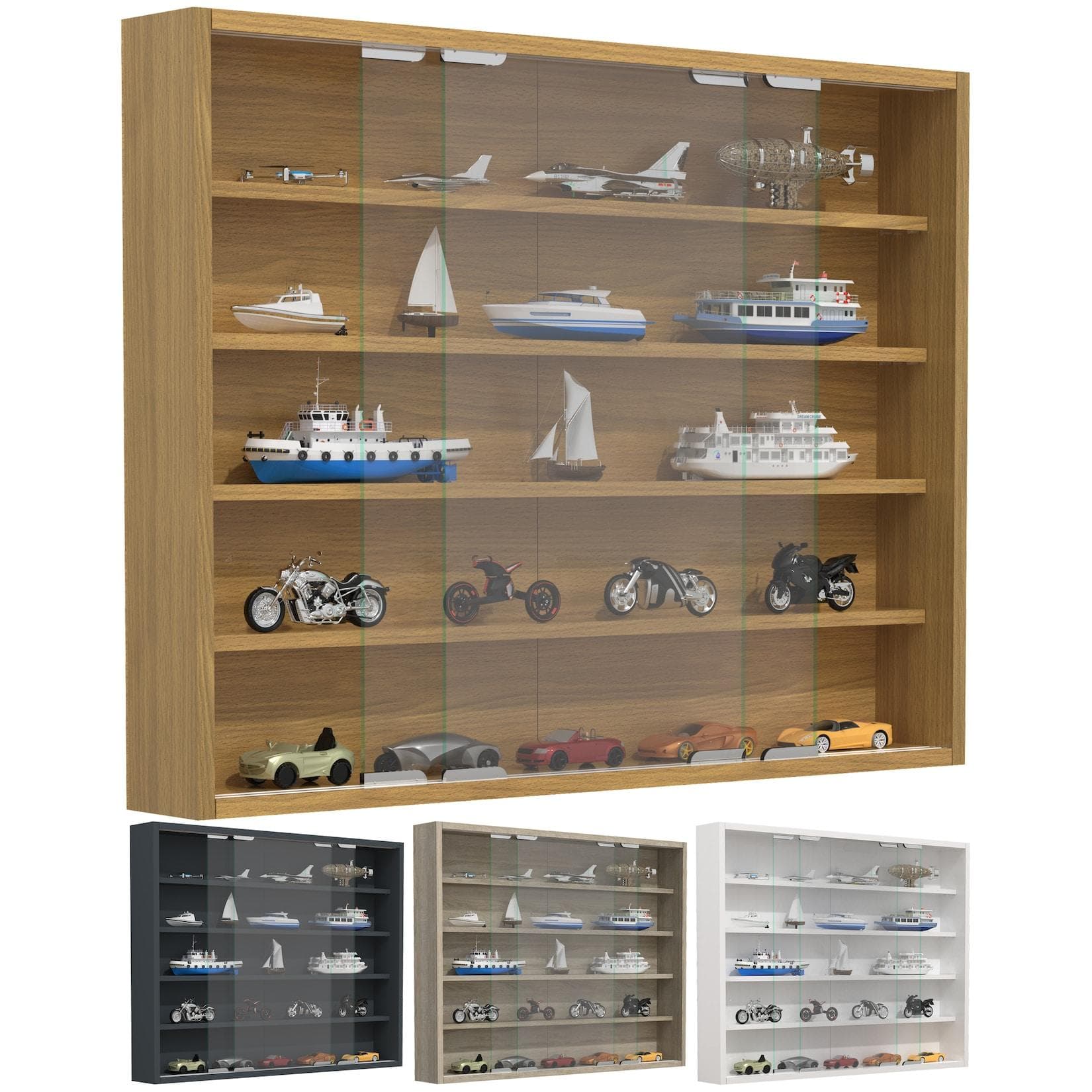 VCM Hängevitrine Agisa L Glas Sonoma-Eiche Modern