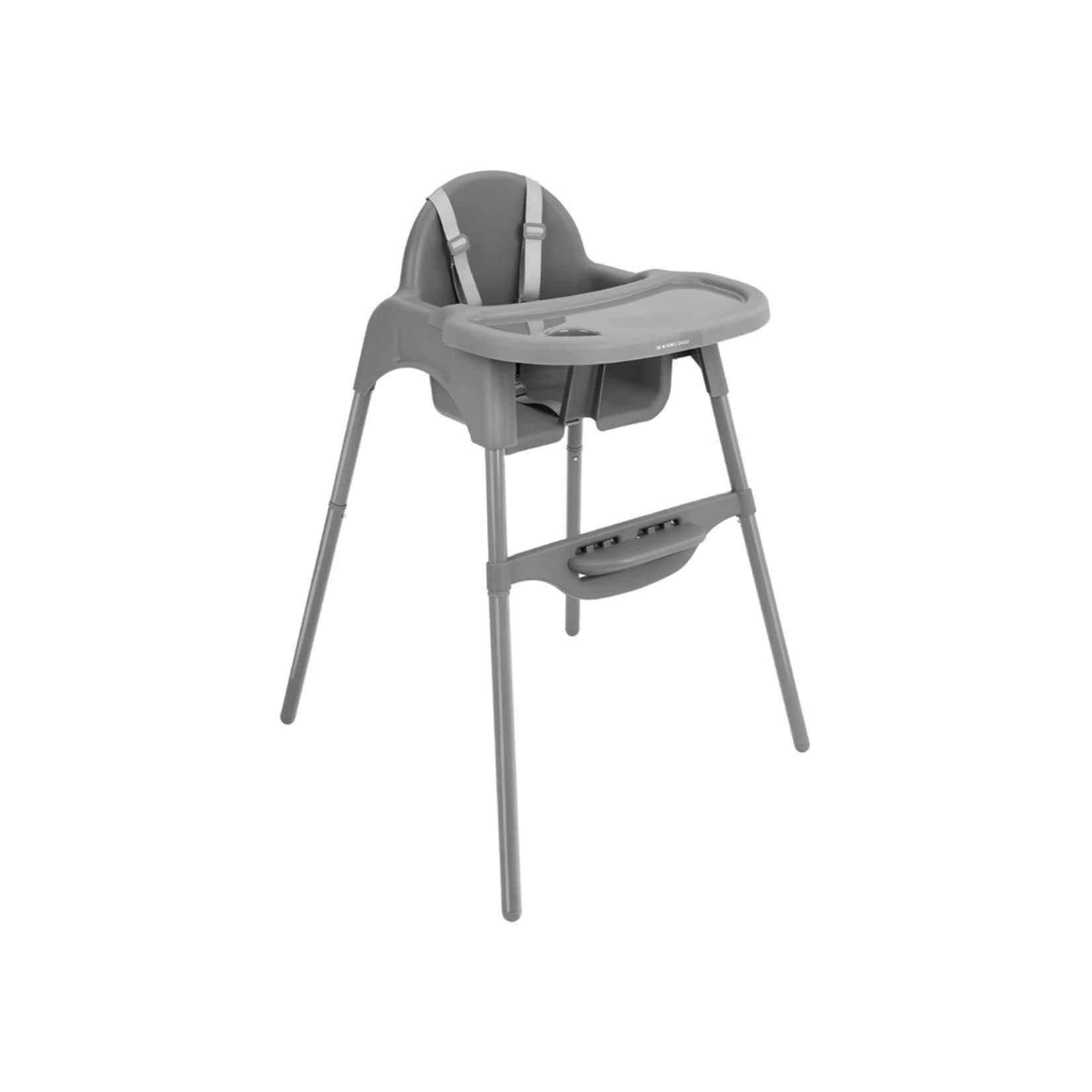 Kikkaboo Hochstuhl 2 in 1 Jammy Grau mit Gurt und Bechervertiefung