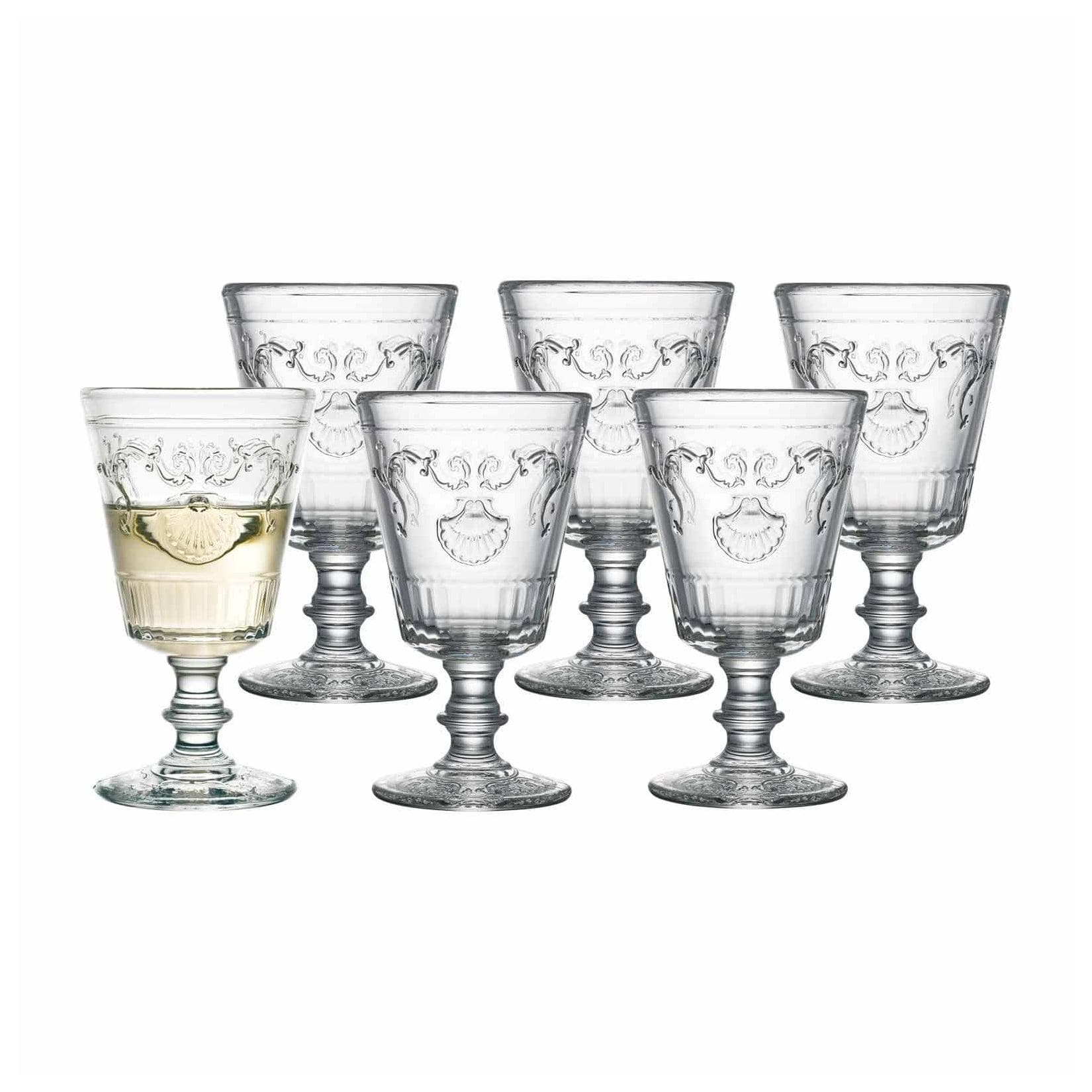 La Rochére Weingläser Versailles 200 ml 6er Set Muschel-Dekor