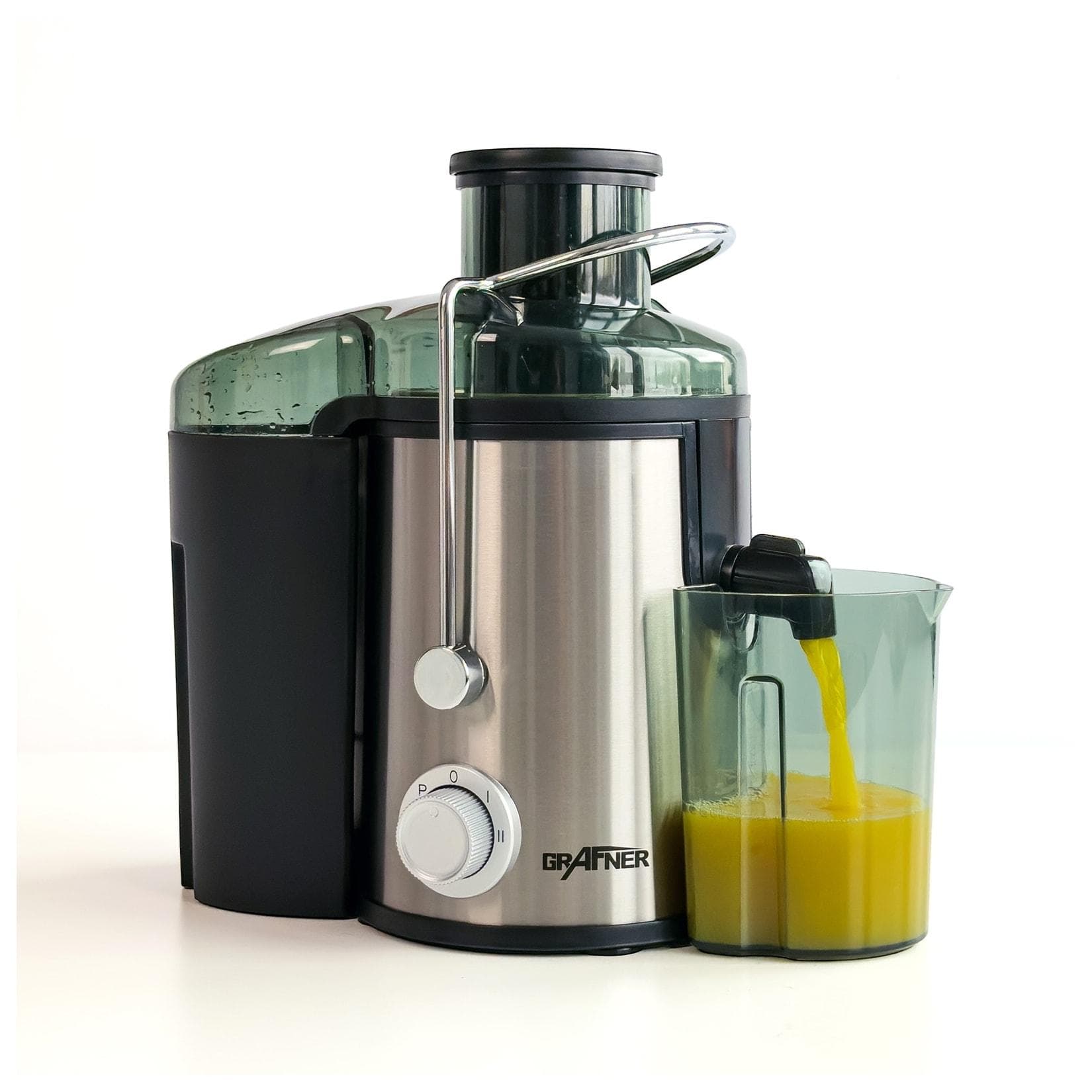 Grafner Express Entsafter Juicer 400 Watt 3 Geschwindigkeitsstufen Silber/Schwarz