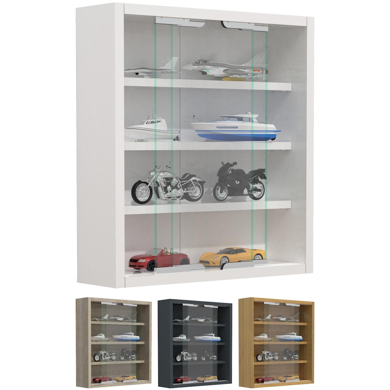 VCM Hängevitrine Agisa S Glas Sonoma-Eiche Modern