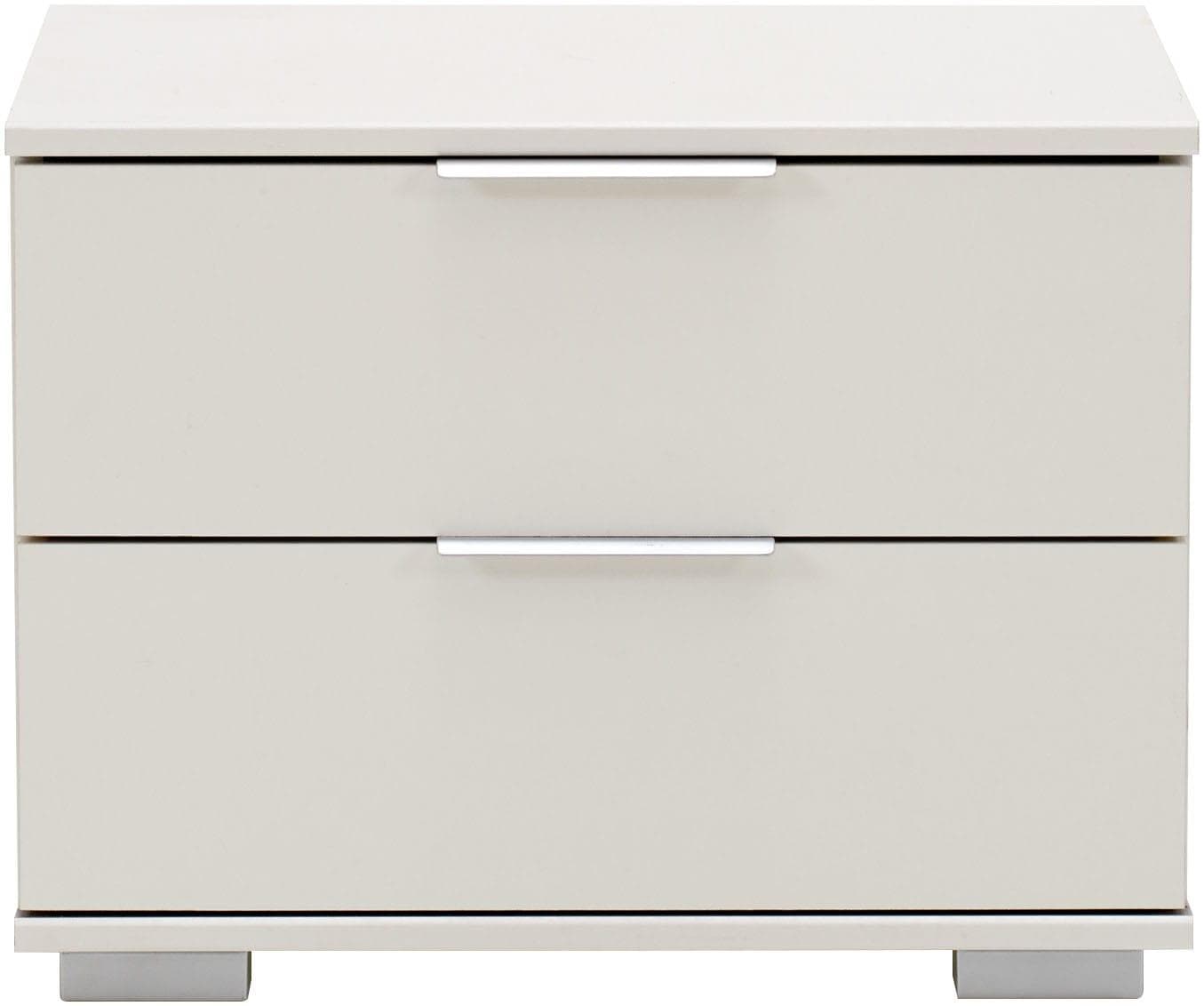 Wimex Nachtkonsole Easy Plus Weiß mit Schubladen und Leinen Dekor
