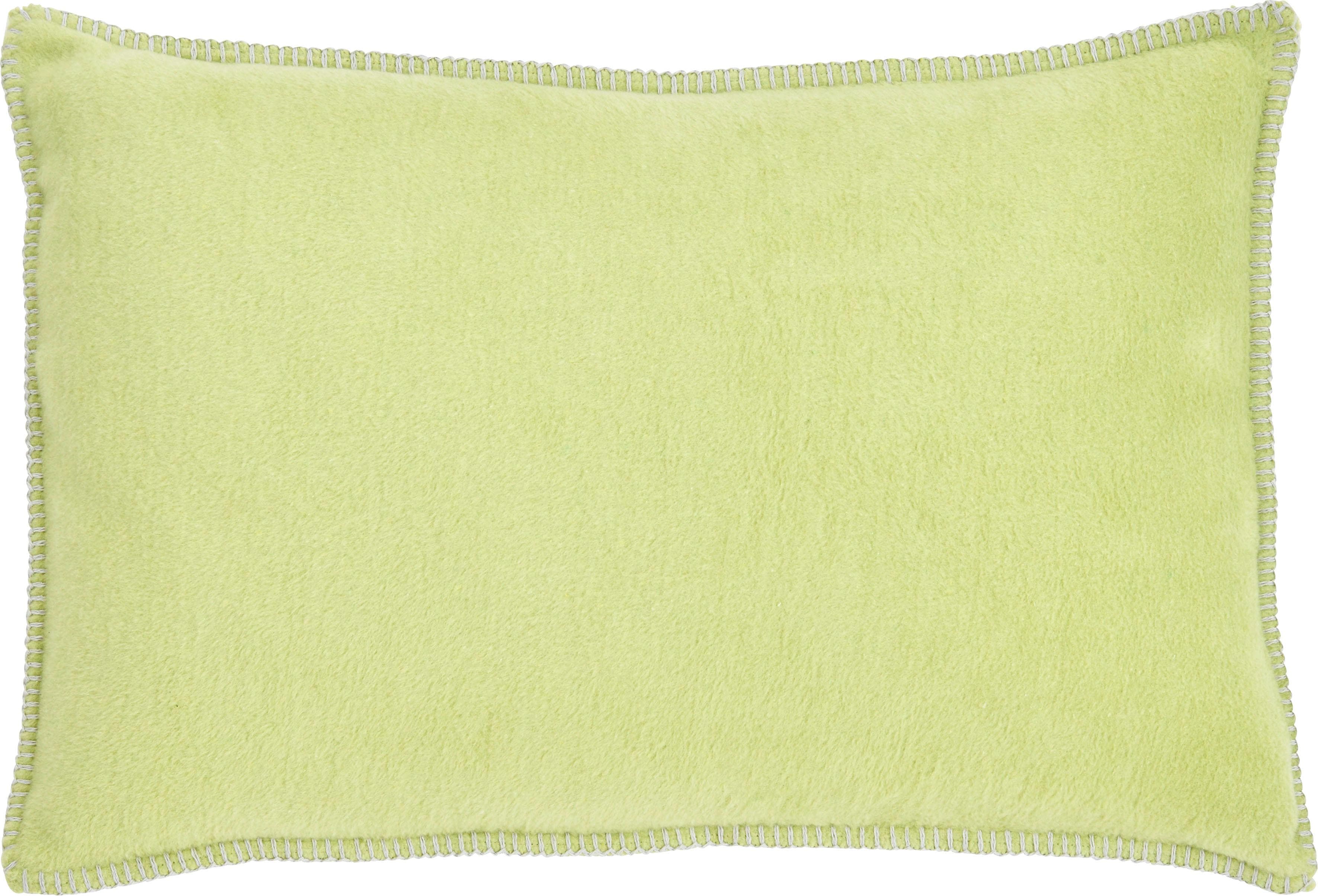 DONE. Dekokissen Cozy Kissenhülle Grün Beige Hotelverschluss