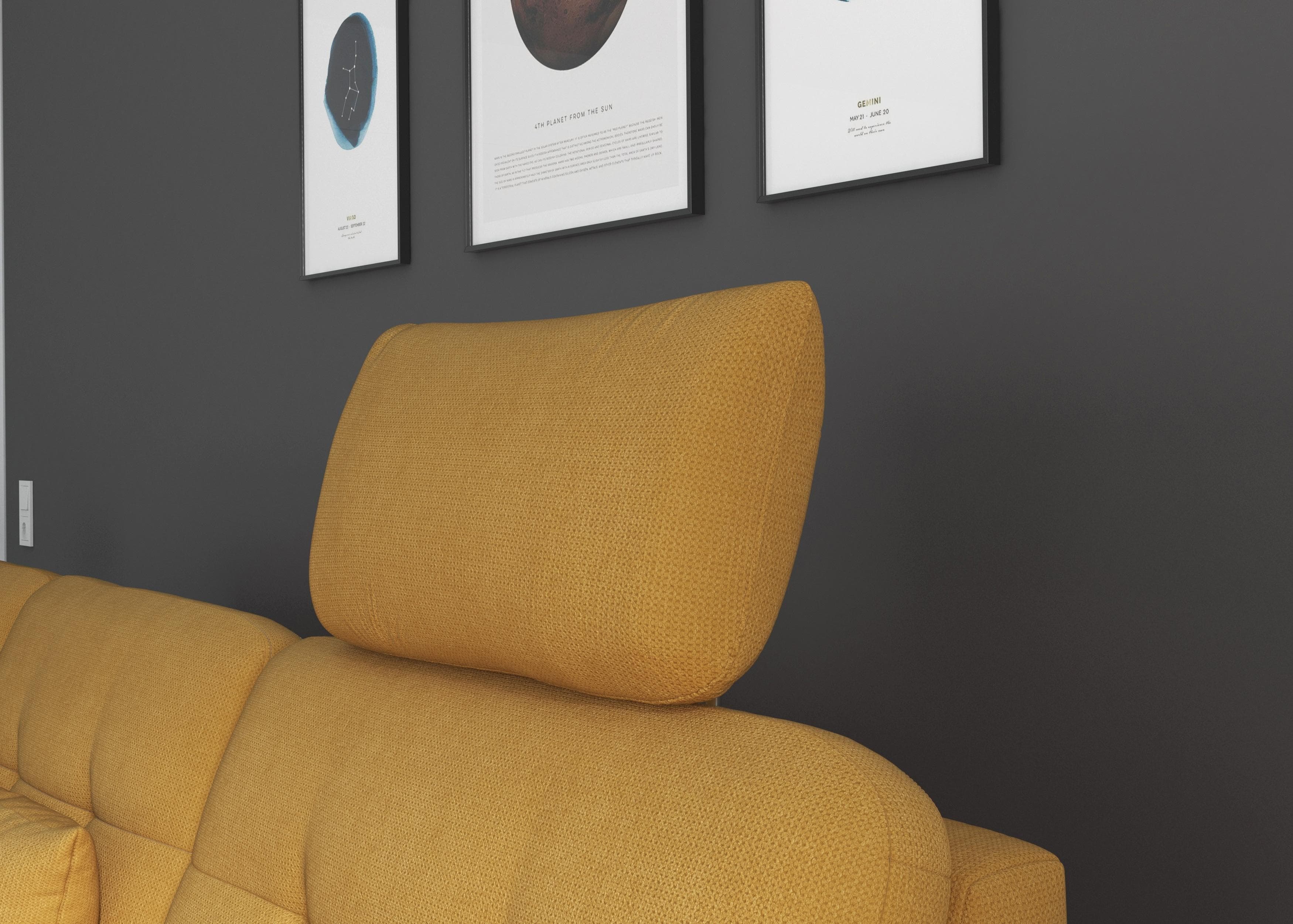 SIT & MORE Kopfstütze Baviene Senfgelb Microfaser Sofa-Zubehör