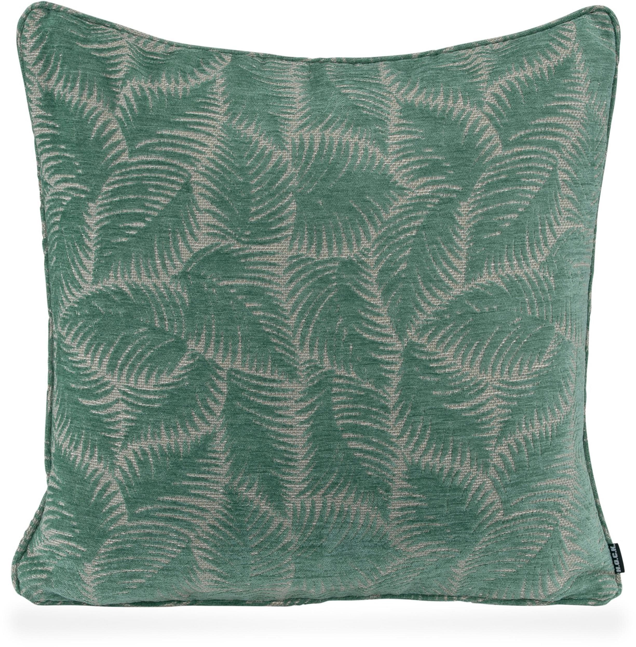 H.O.C.K. Dekokissen Nelly Türkis Blätter-Muster 60x60 cm