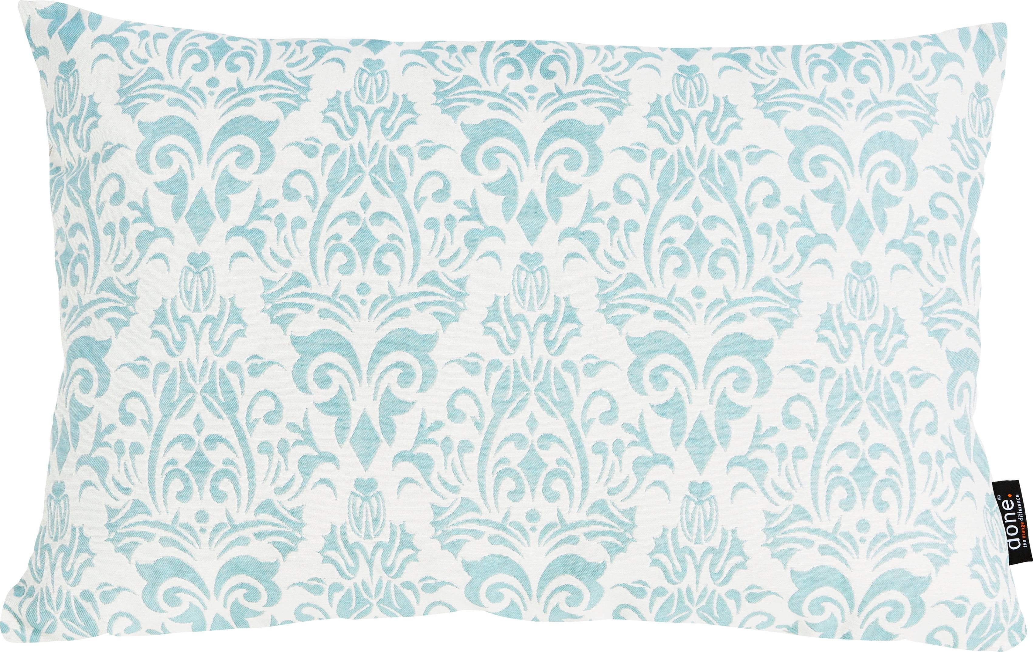 DONE. Dekokissenhülle Windsor Ornaments Mint Weiß Jacquard
