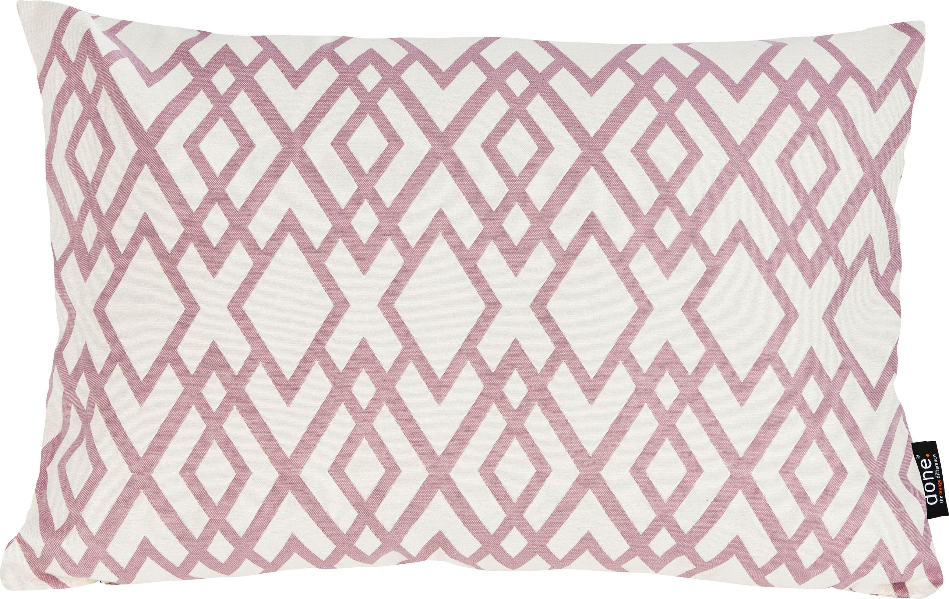 DONE. Dekokissen Windsor Diamond Altrosa/Weiß Jacquardgewebt