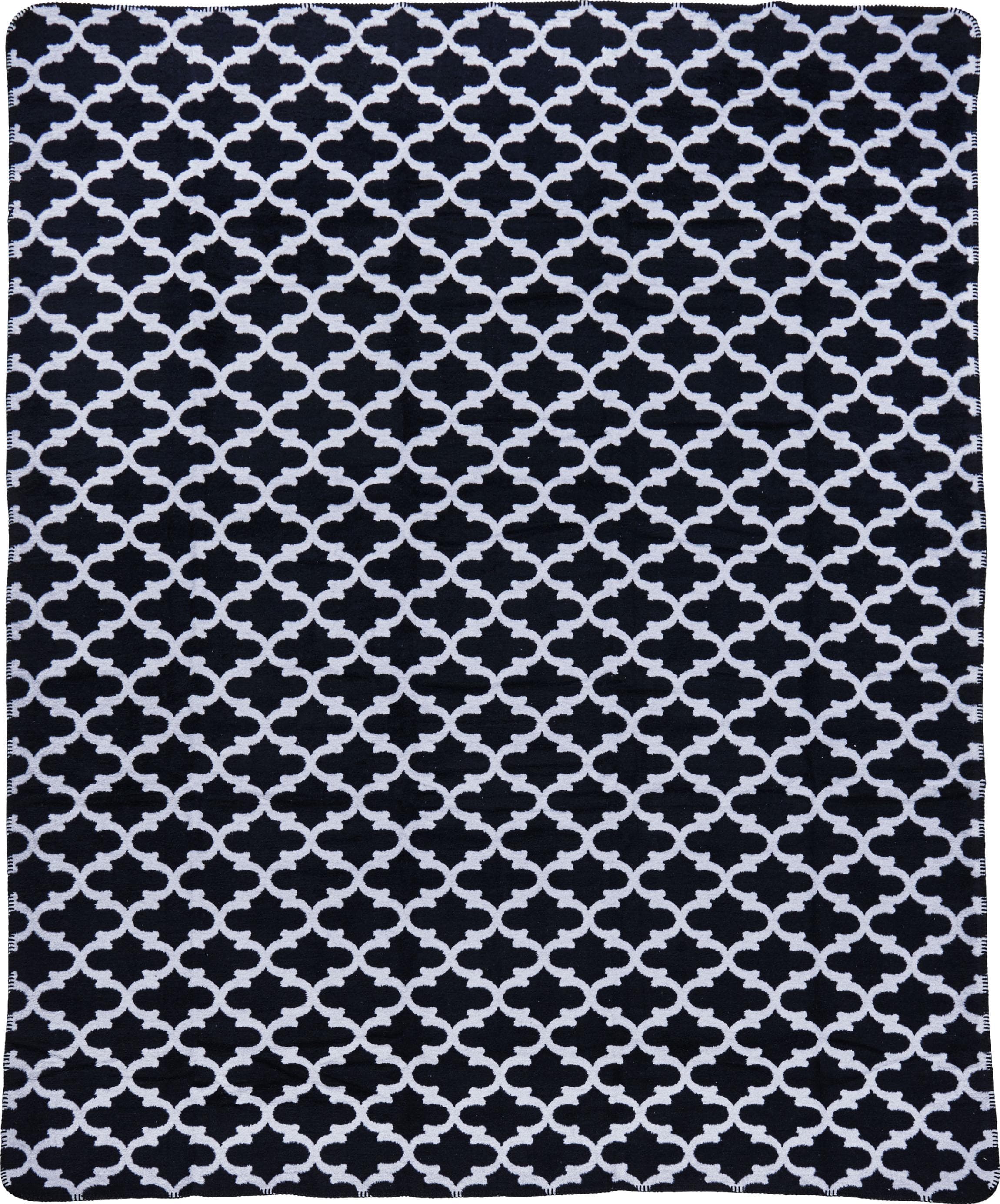 DONE. Milano Wohndecke Schwarz Silber Baumwolle Kuscheldecke