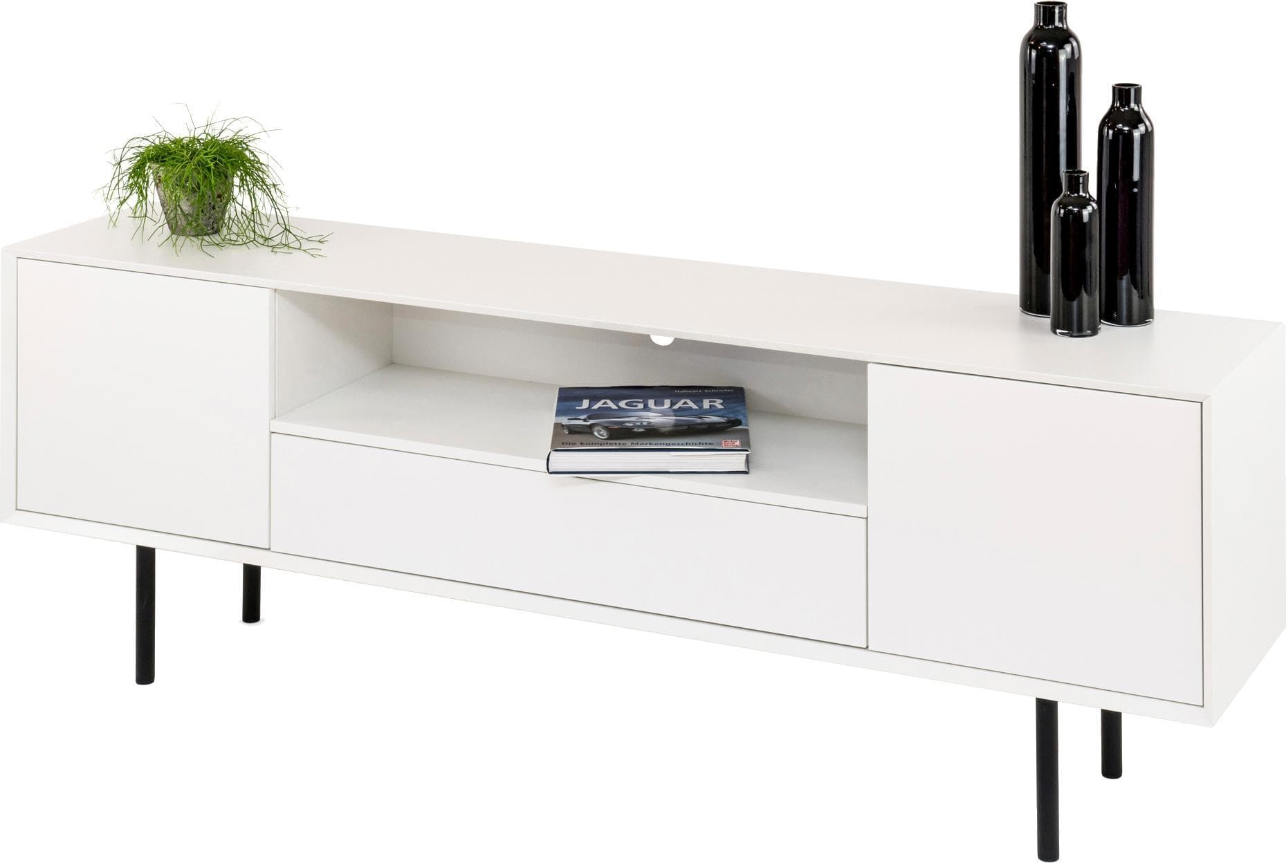PAROLI Sideboard Susa Weiß Grifflos 2 Türen