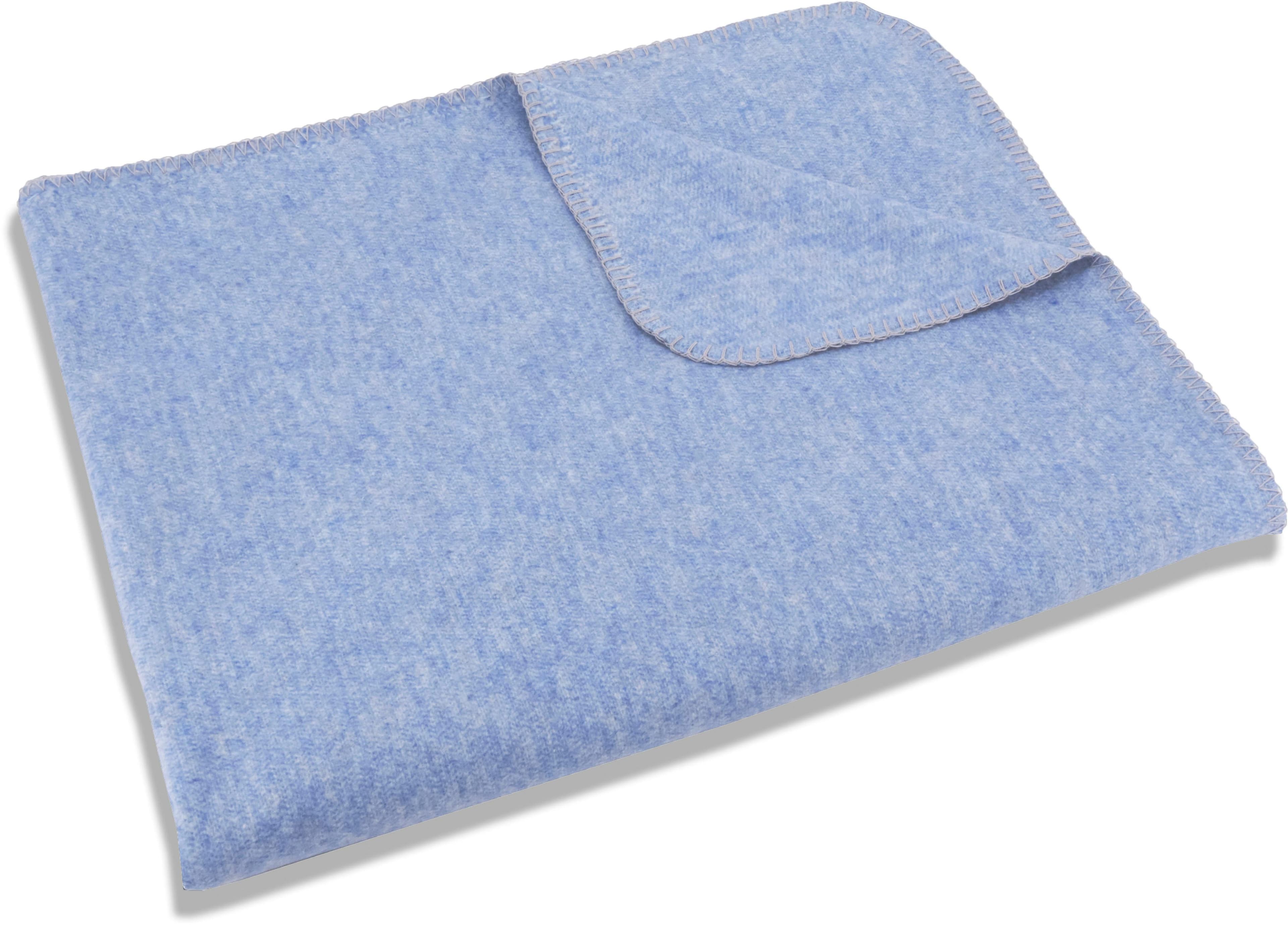SETEX Kuscheldecke Hellblau Baumwolle Polyester Ziernaht