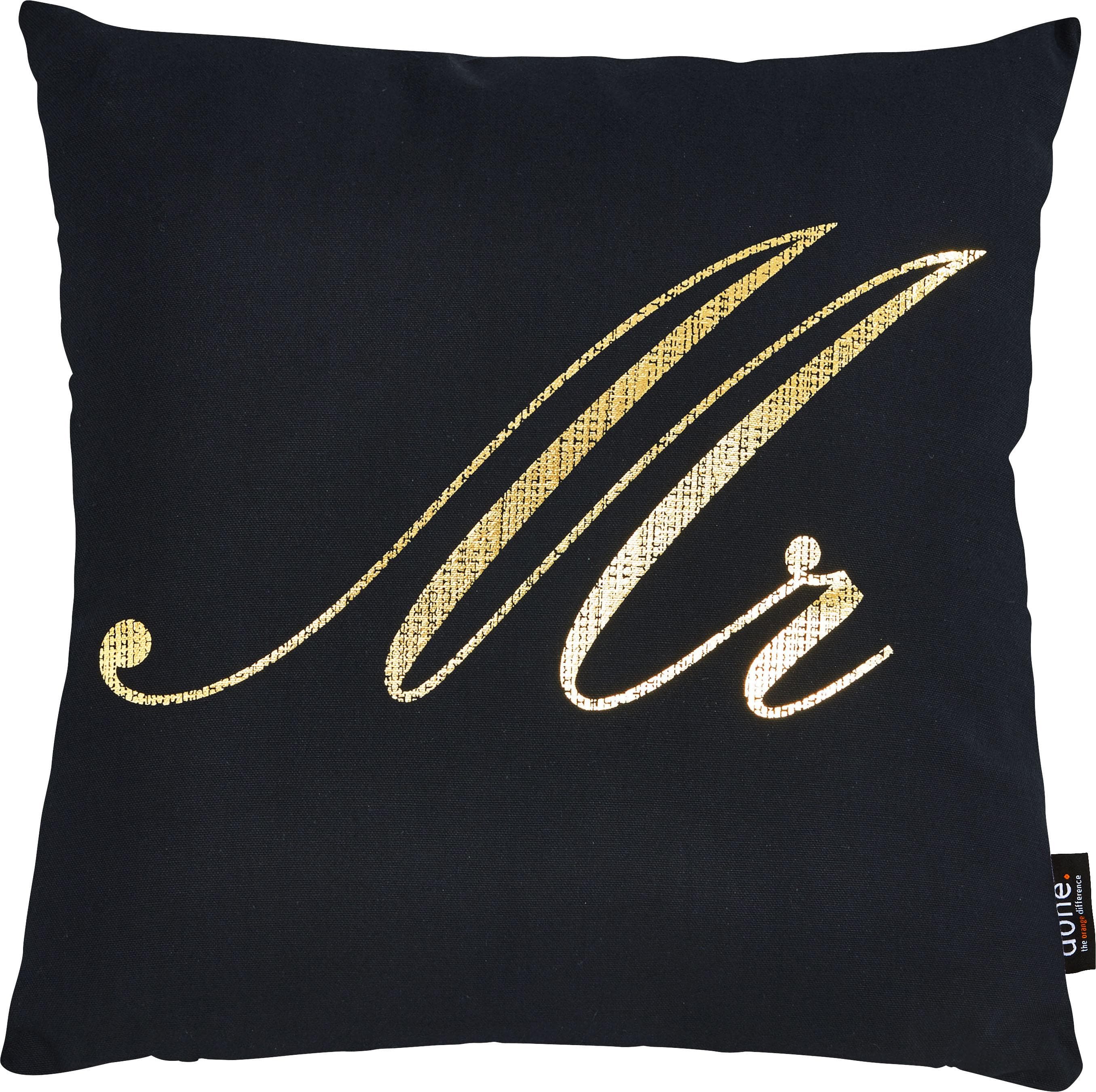 DONE. Dekokissen Stone Mr Gold 45x45cm Baumwolle mit Schriftzug