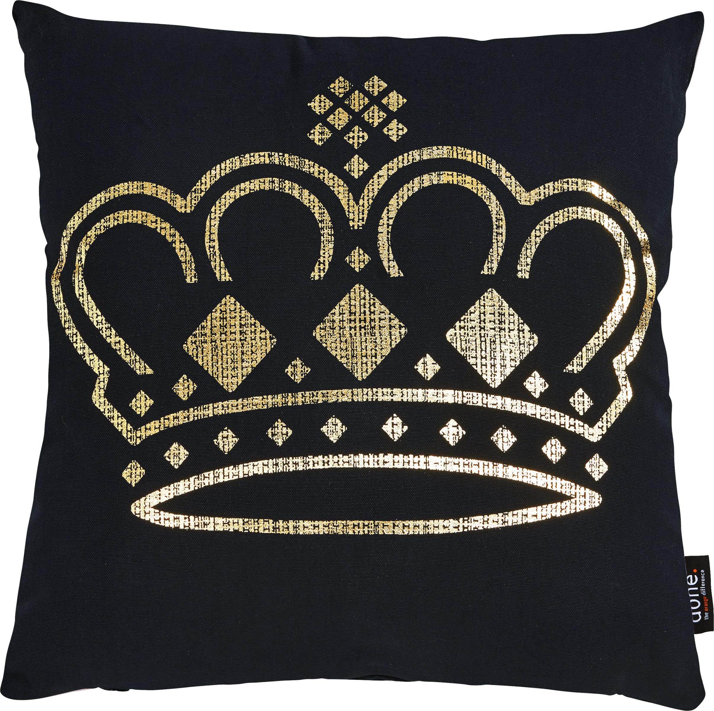 DONE. Dekokissen Stone Crown Gold mit Strass-Motiv