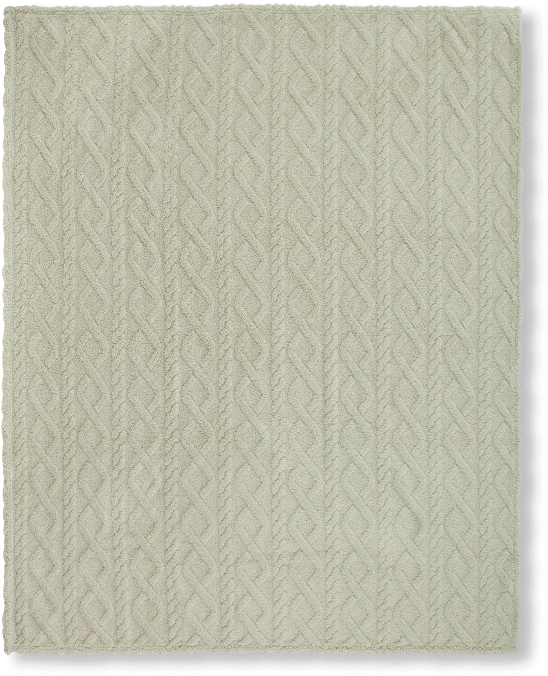 Descanso Jacquard Teddy Wohndecke Sage Grün 130x160cm
