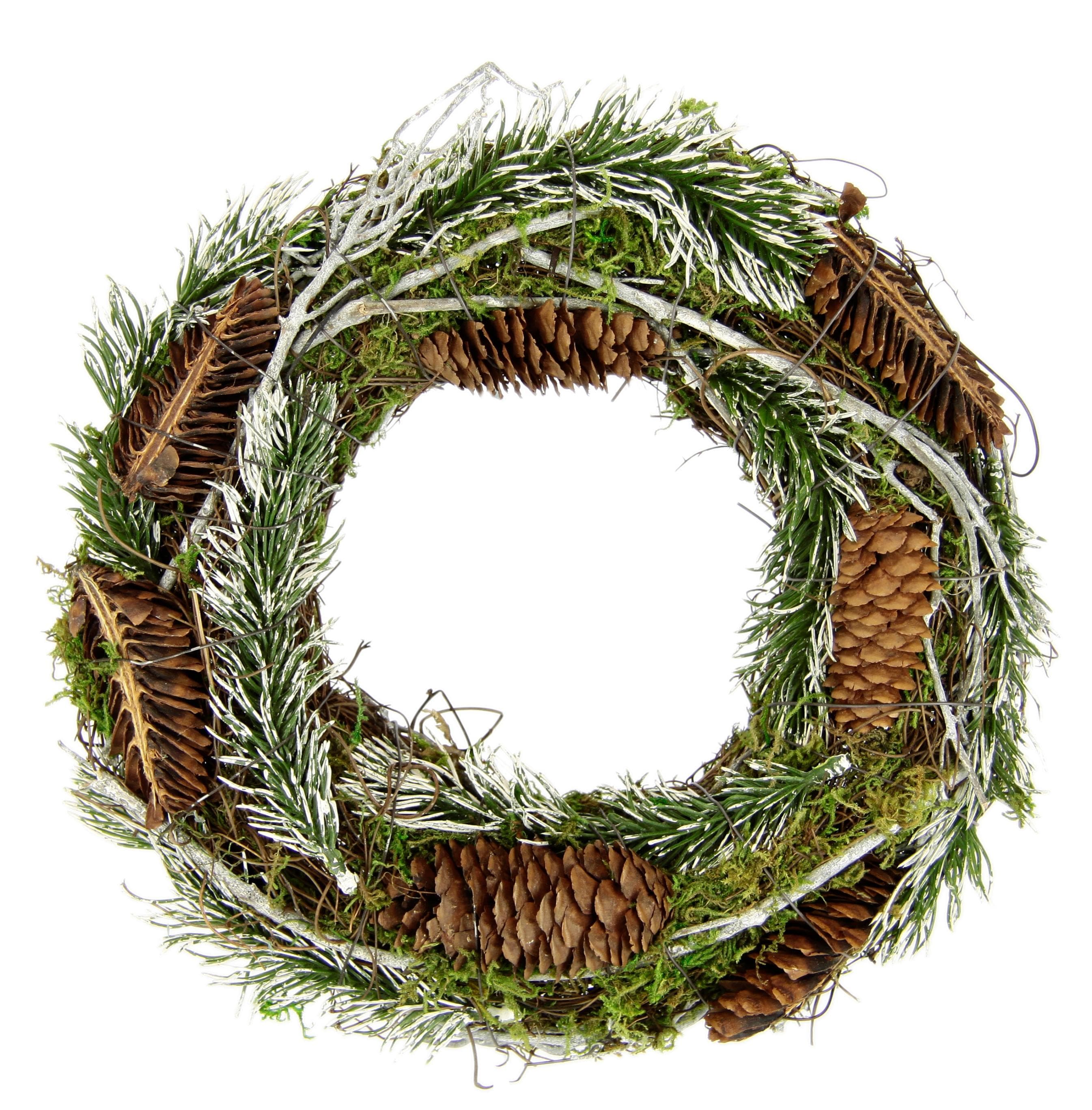 I.GE.A. Natur-Kranz mit Tannenzweigen und Zapfen - Edle Weihnachtsdeko