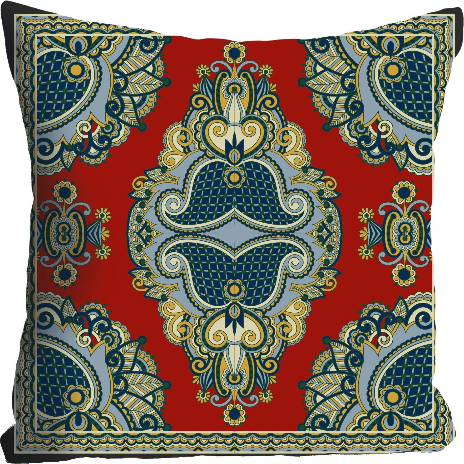 QUEENCE Dekokissen Ornament Bunt Polyester Kissenhülle