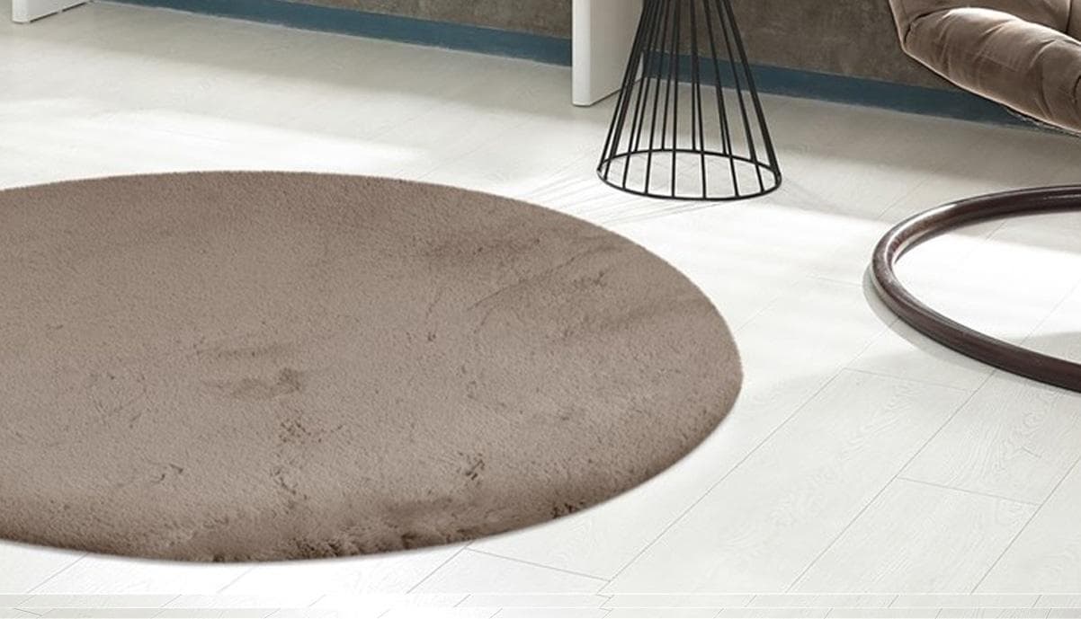 PADIRO Rabbit Light 525 Teppich Grau Taupe Hochflor Rund