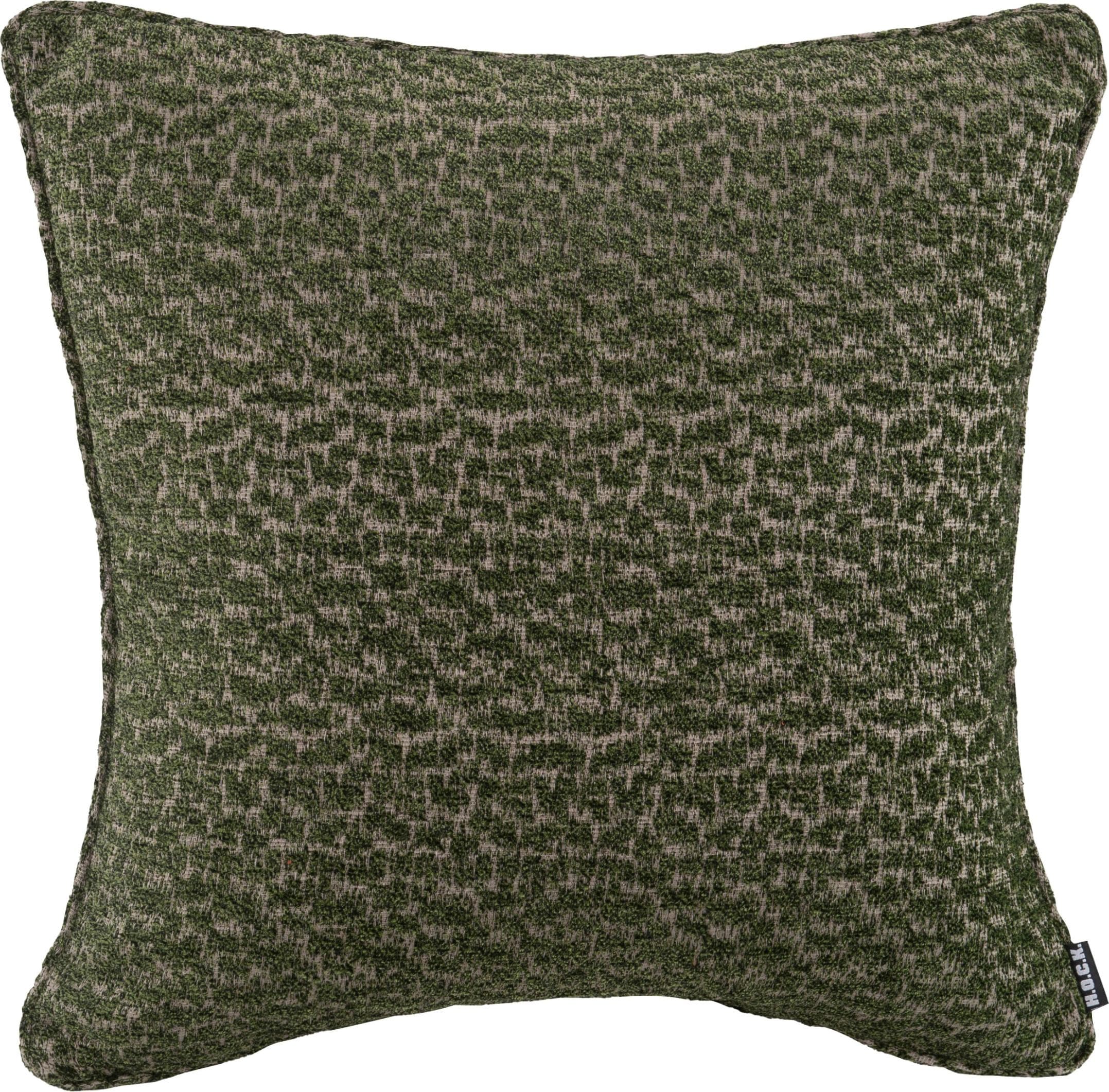 H.O.C.K. Dekokissen Sheffo Grün Strukturstoff Mit Füllung