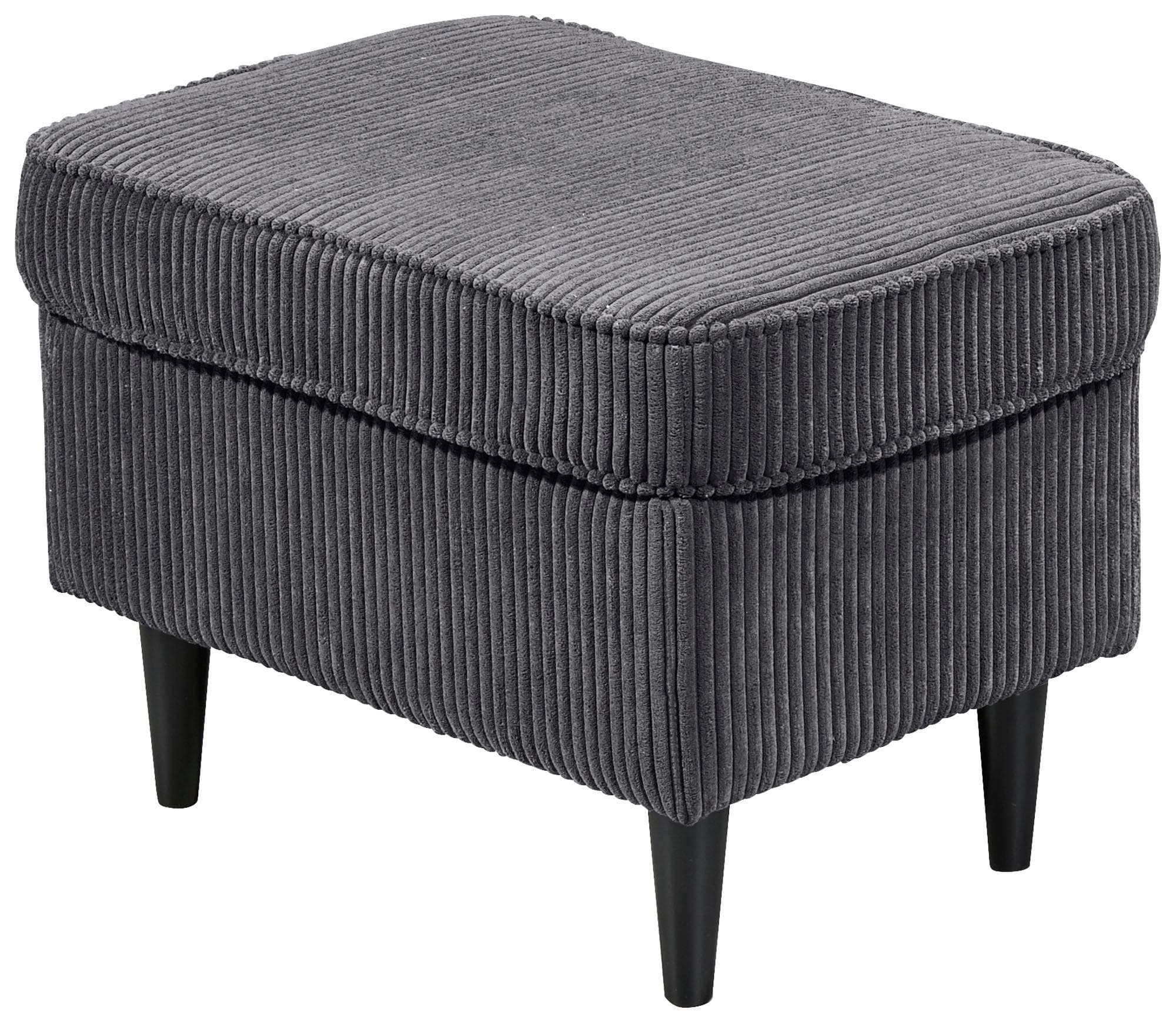 ED EXCITING DESIGN Hocker Oskar Grau Massivholzfüße
