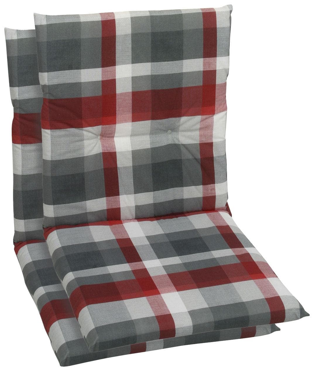 GO-DE Sesselauflage Rot Grau 2-teilig Baumwolle Polyester