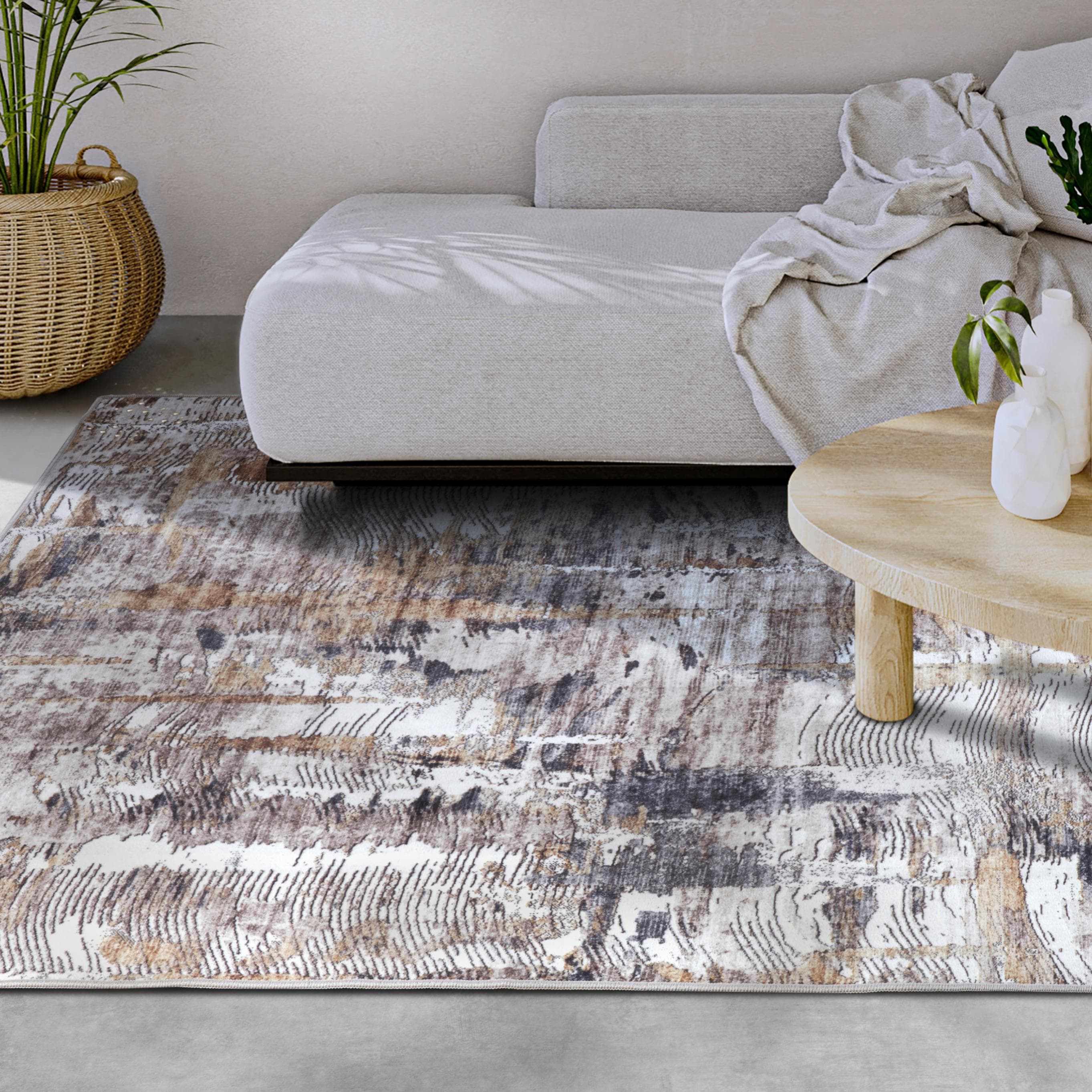 Teppich ELLE DECORATION Malard Anthrazit Kurzflor Modern Vintage