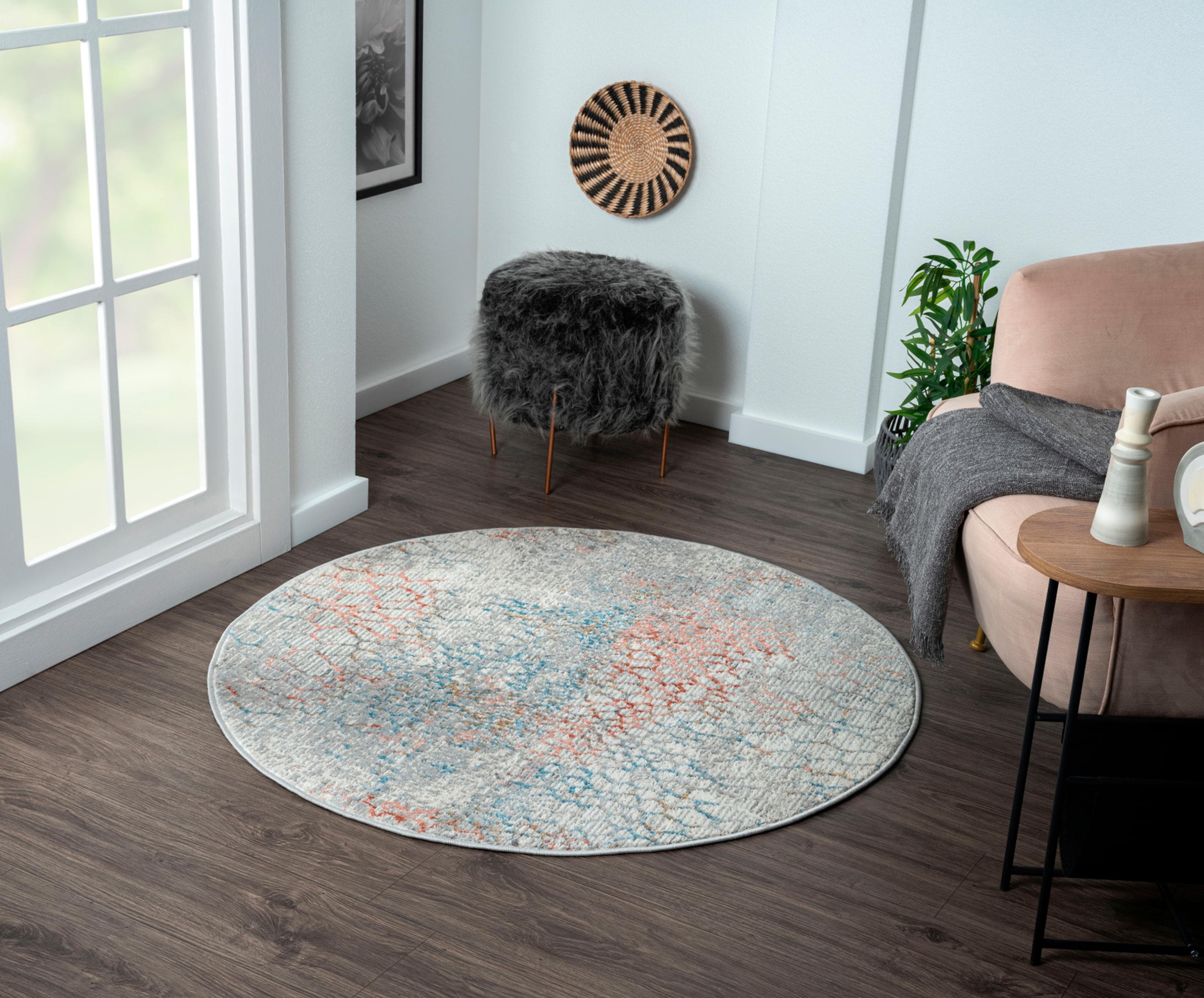 MyFlair Teppich My Roots Retro Beige Grau Orange 120cm