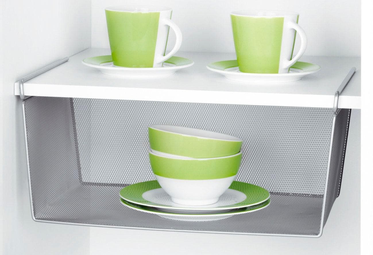 ZELLER PRESENT Einhängekorb Mesh Silber Metall Aufbewahrung