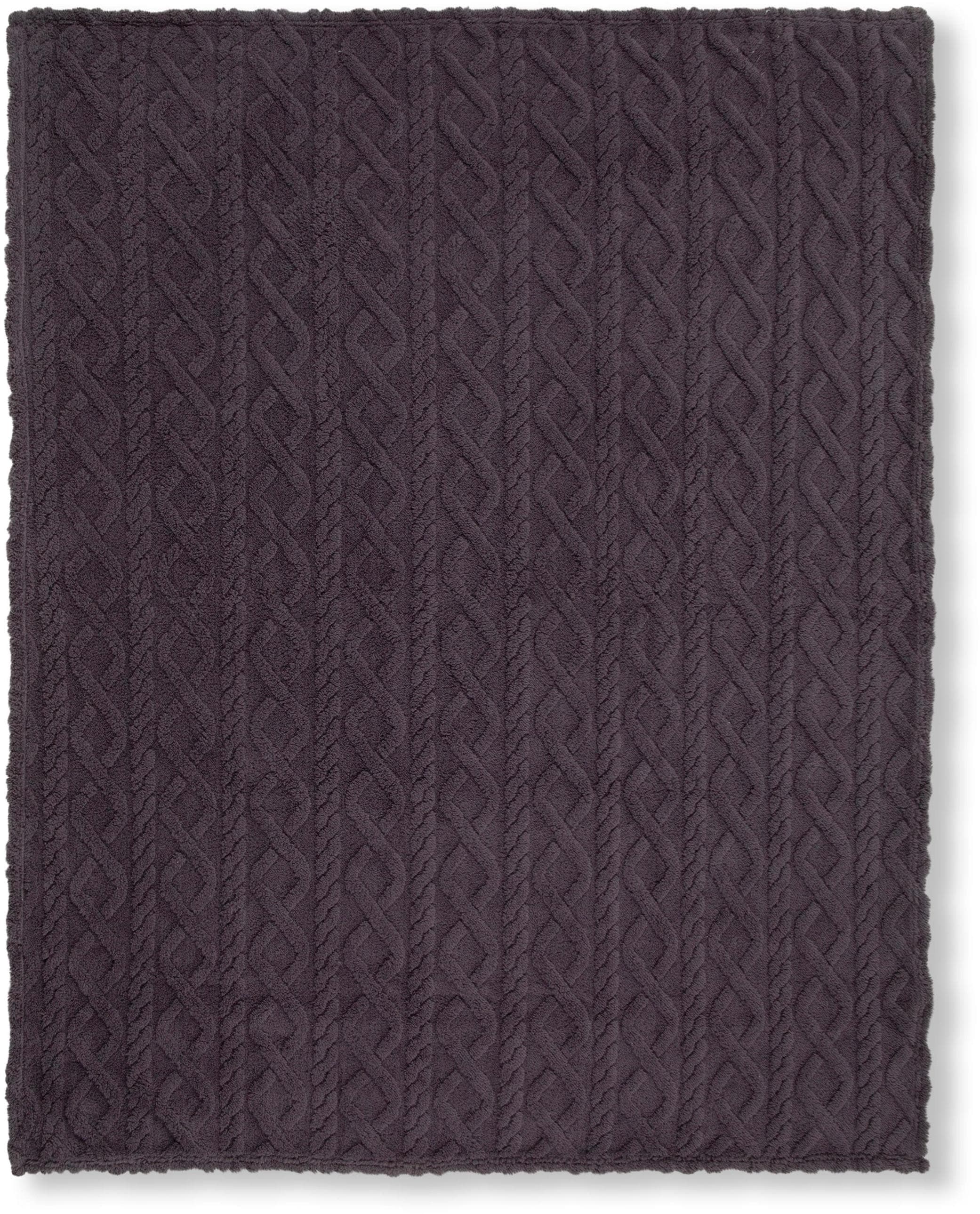 DESCANSO Jacquard Teddy Plaid Anthrazit Kuscheldecke