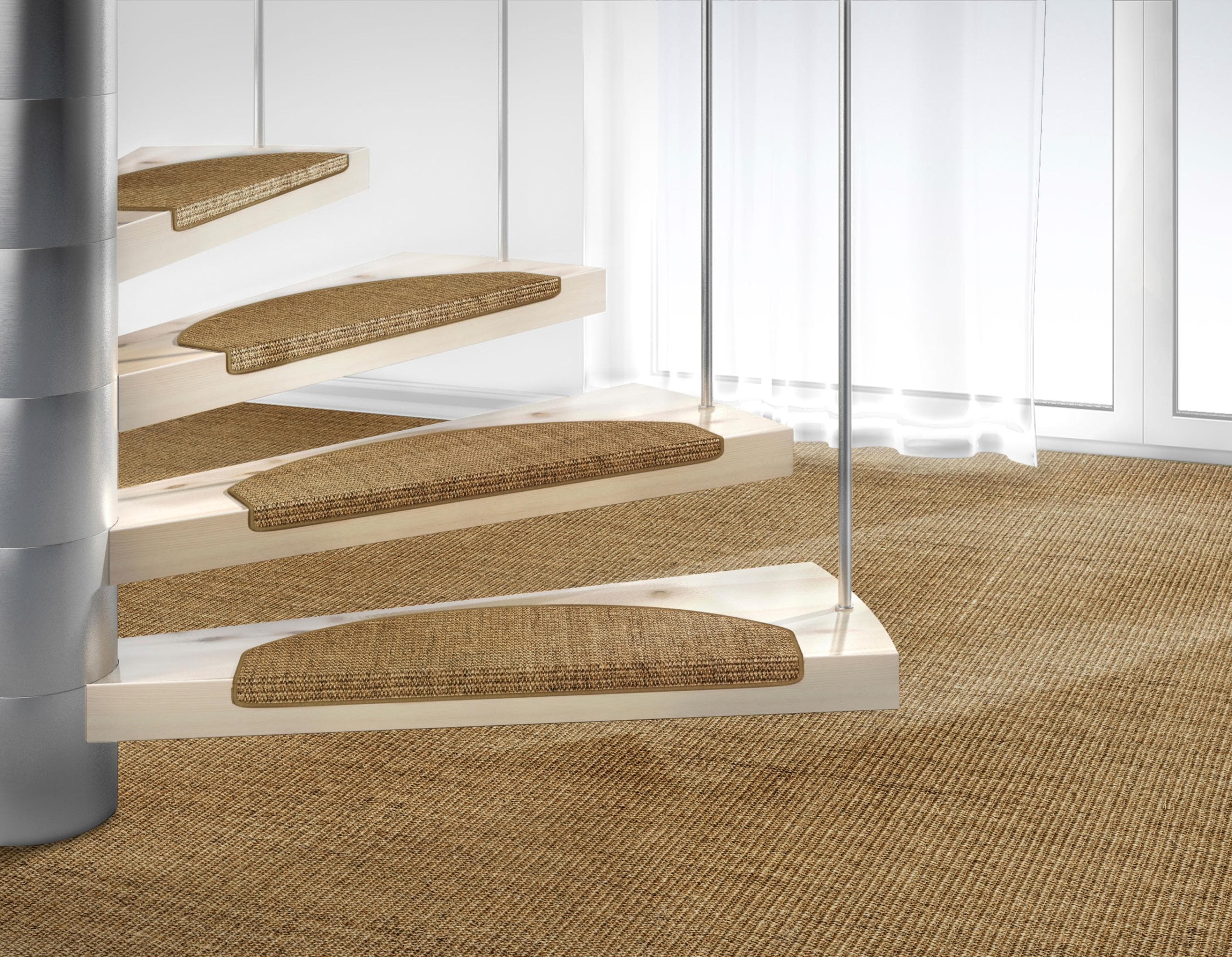 Dekowe Stufenmatte Mara S2: Halbrund, Sisal, Selbstklebend, Große Farbauswahl