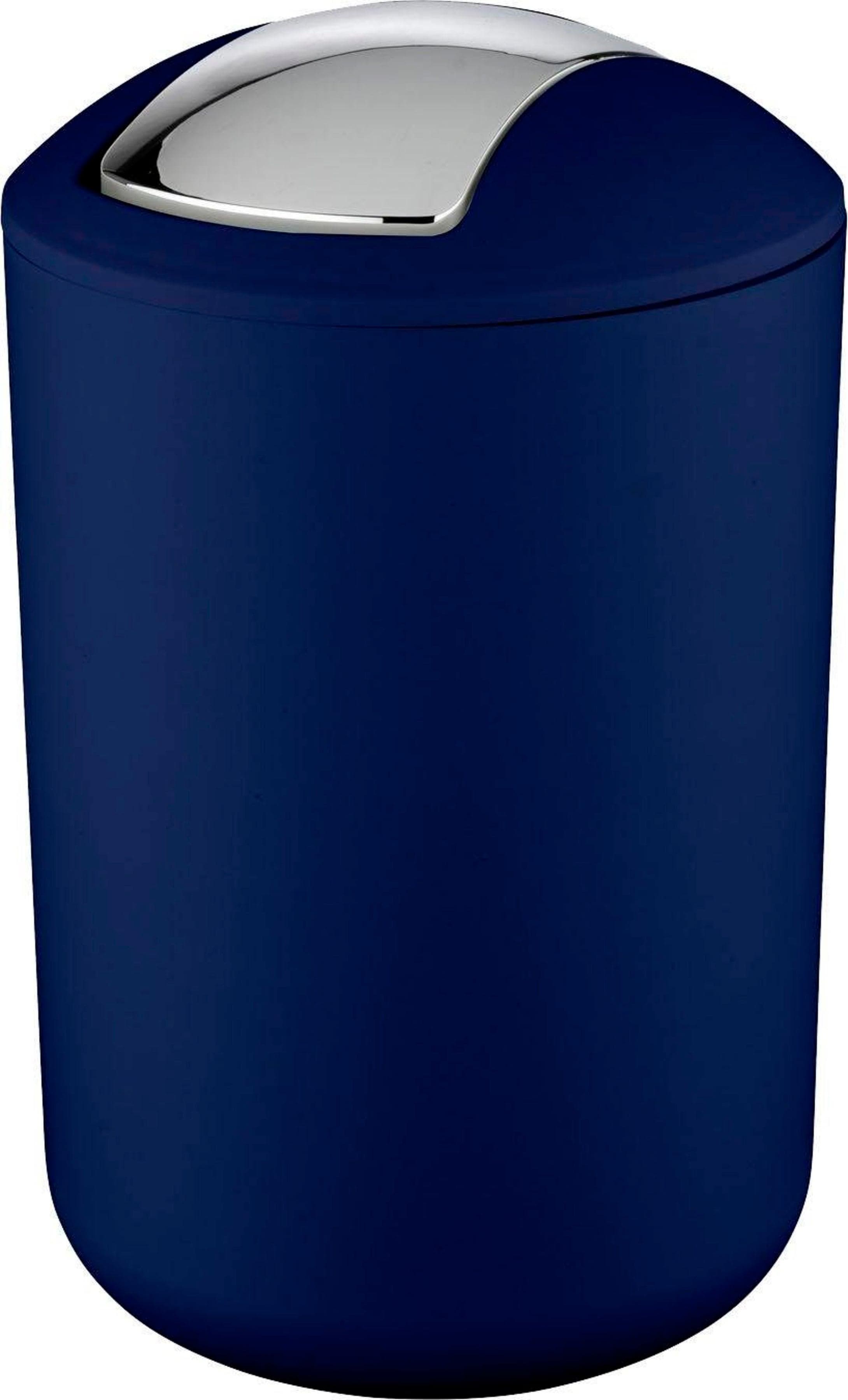 WENKO Kosmetikeimer 6,5 l Dunkelblau mit Schwingdeckel