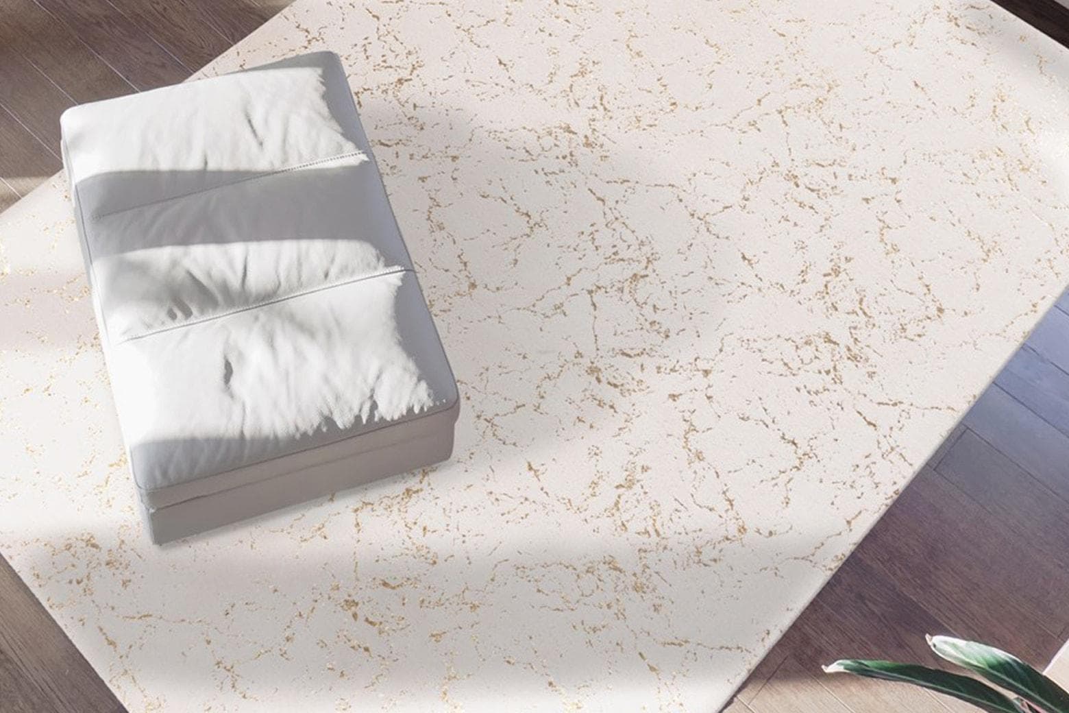 ME GUSTA Teppich Bijou 225 Creme Gold Hochflor Glanz Effekt