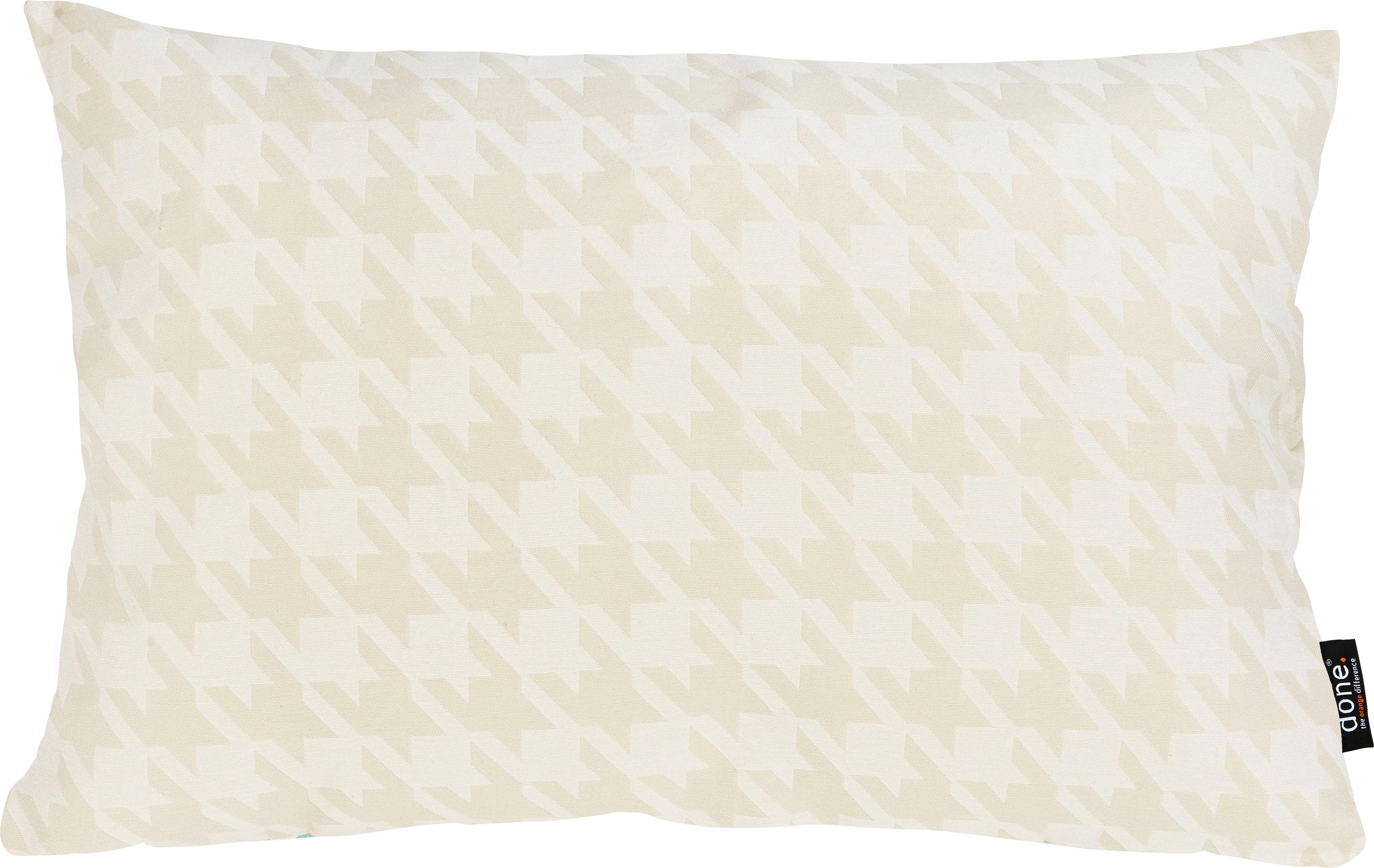 DONE. Dekokissen Windsor Bird Jacquard Beige Weiß Gemustert