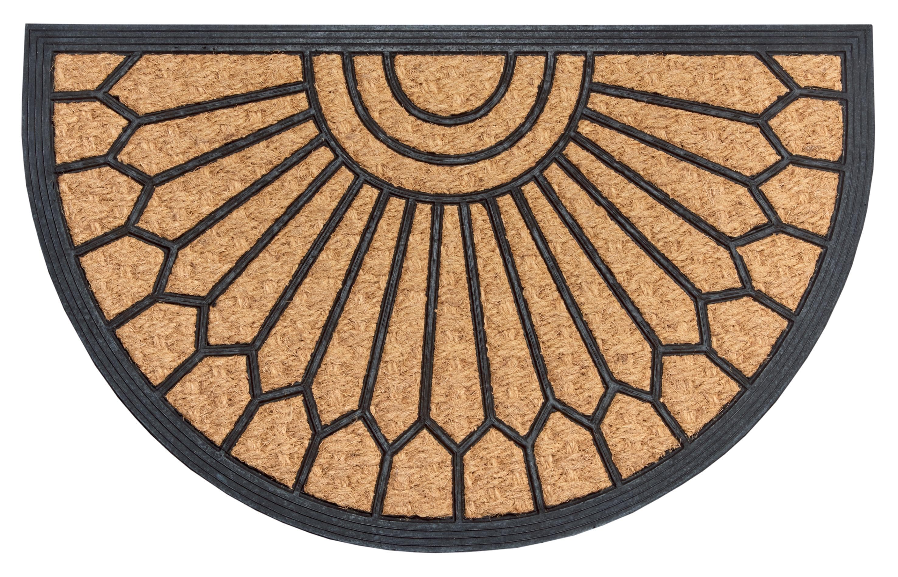 Hanse Home Fußmatte Mix Mats Gummi-Kokos Halbrund Geometric Ornament