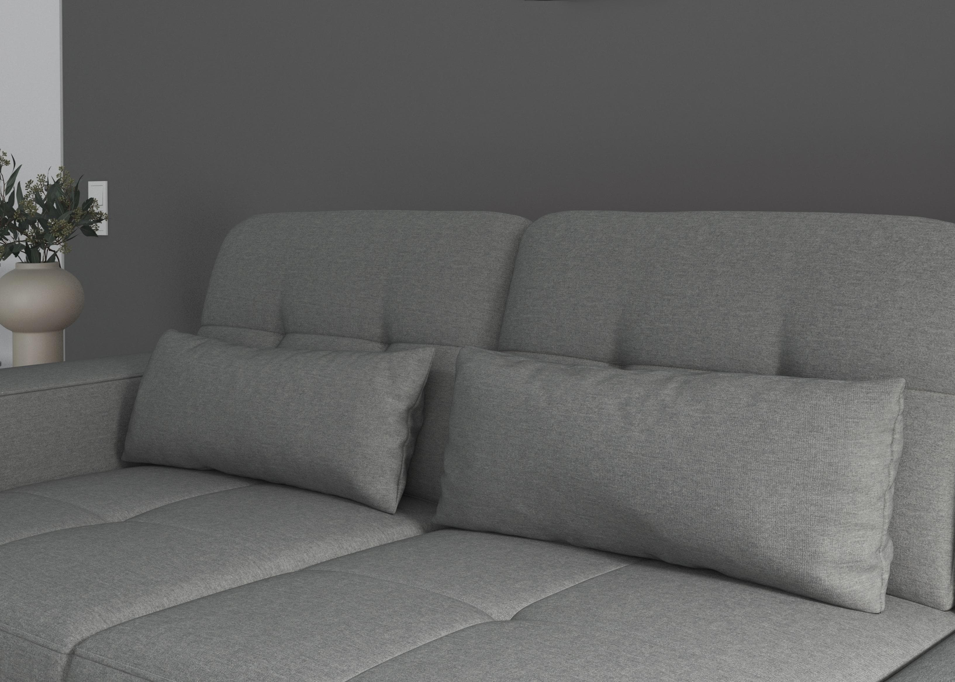 SIT & MORE Sofakissen Baviene Grau Set 2-teilig Microfaser