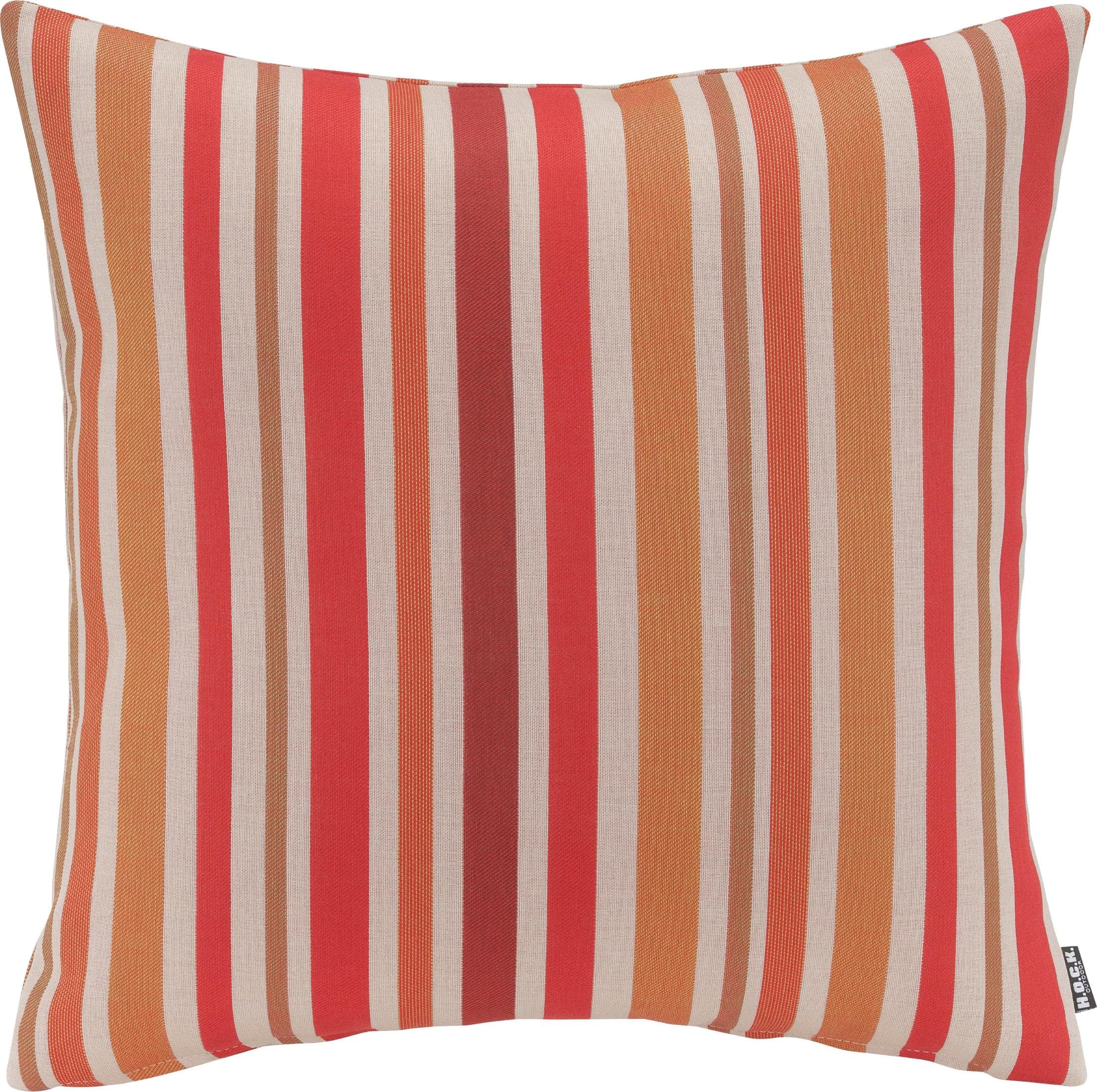 H.O.C.K. Glory Outdoor Dekokissen Rot/Orange Gestreift