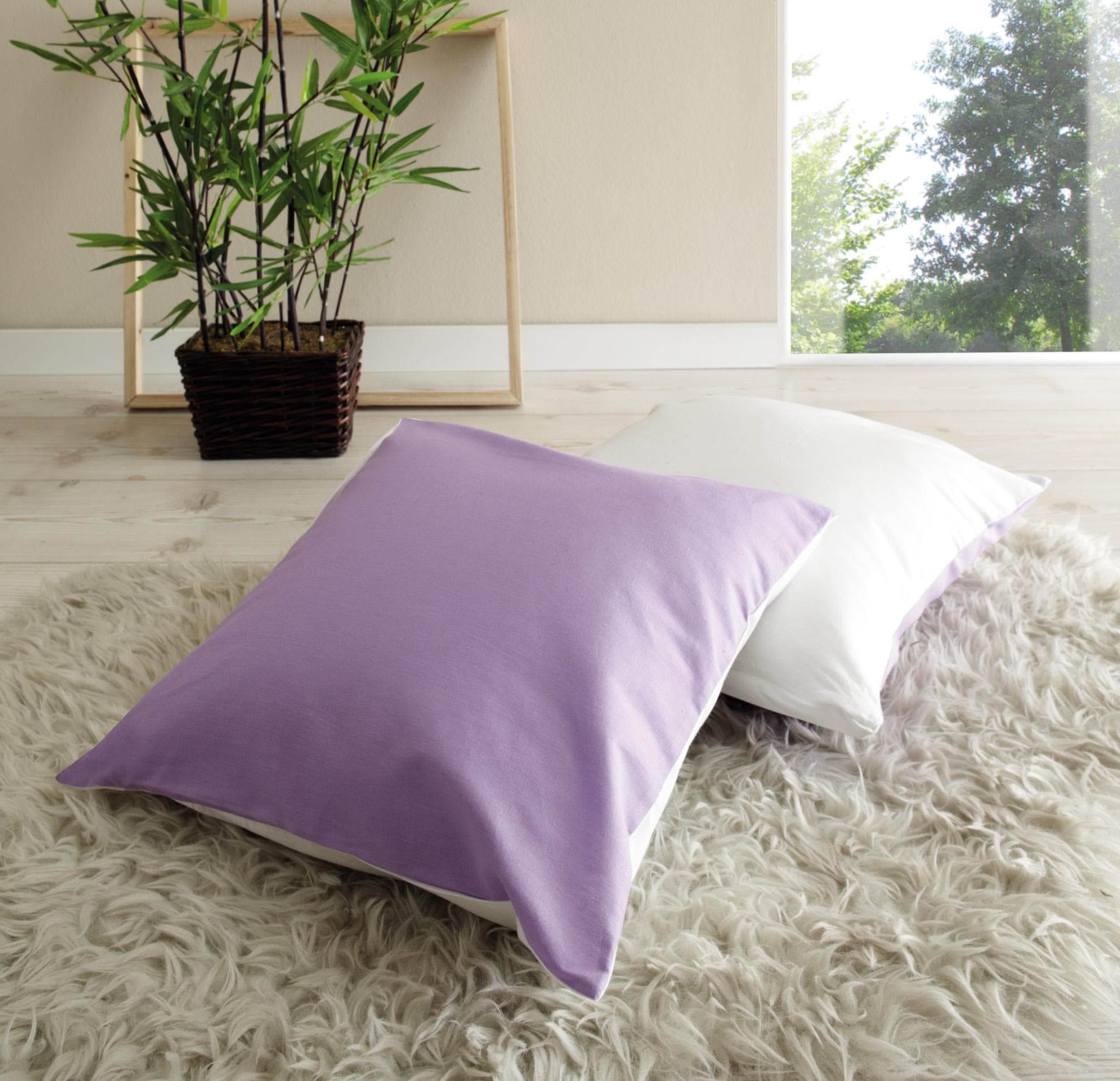 Ticaa Dekokissen Set Lila Weiß Gemustert 2-tlg.