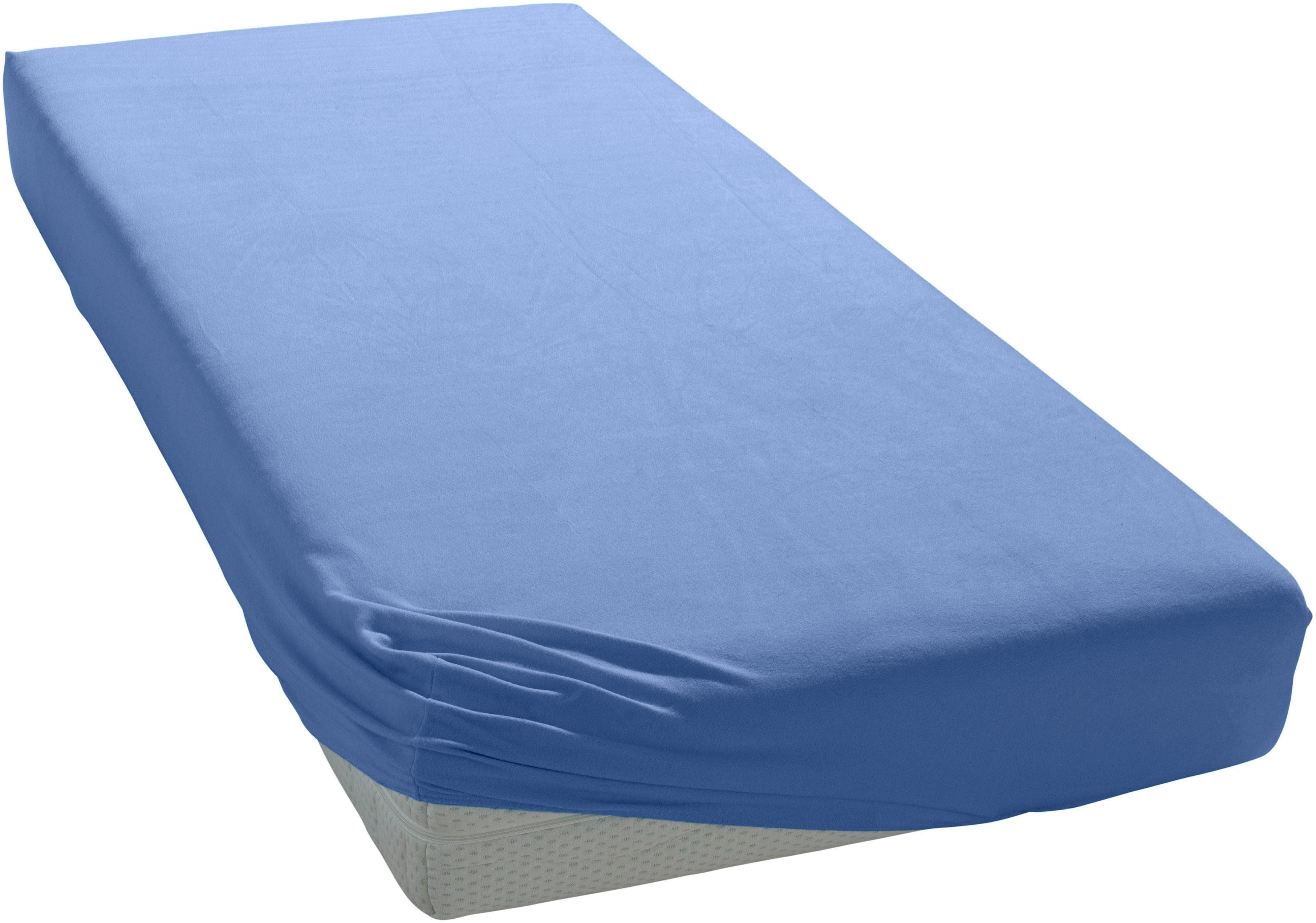 bellana Spannbettlaken Frottee Blau Mittelblau 200cm