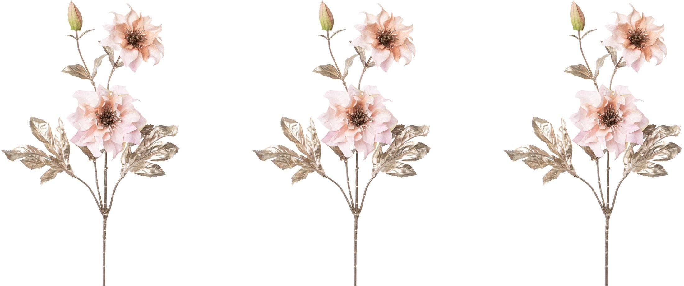 Creativ Green Winterliche Kunstpflanze Weihnachtsdeko Rosa